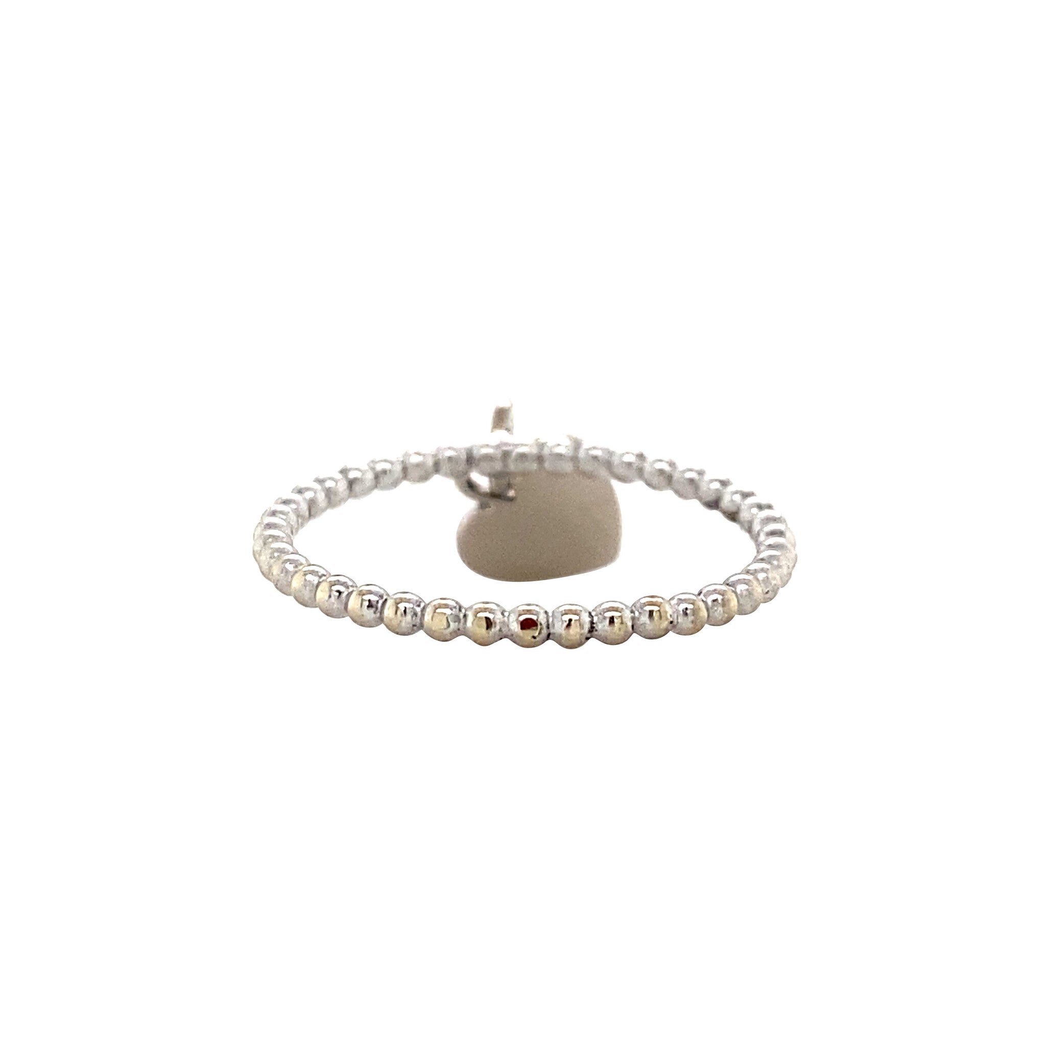 Witgouden ring met hanger hart 14 krt