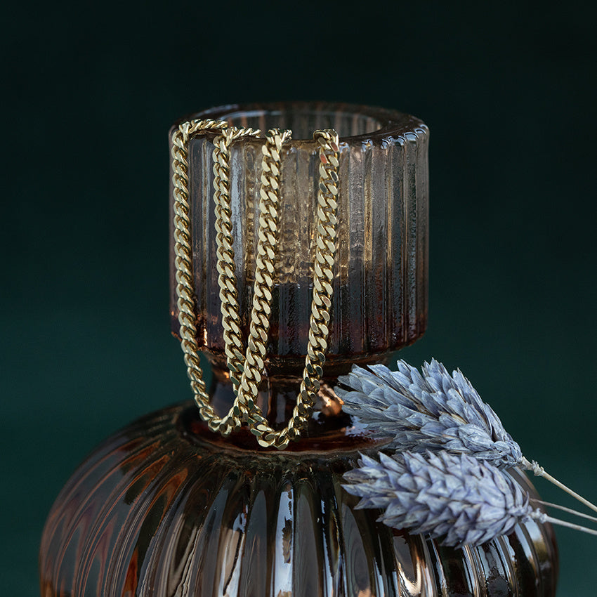 Gouden vintage gourmet collier 14 krt