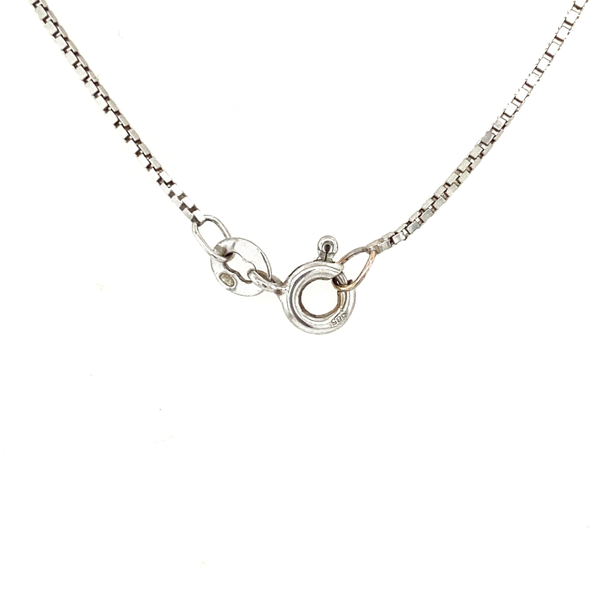 Gouden collier venetiaan met hanger parel en diamant 14 krt 45 cm