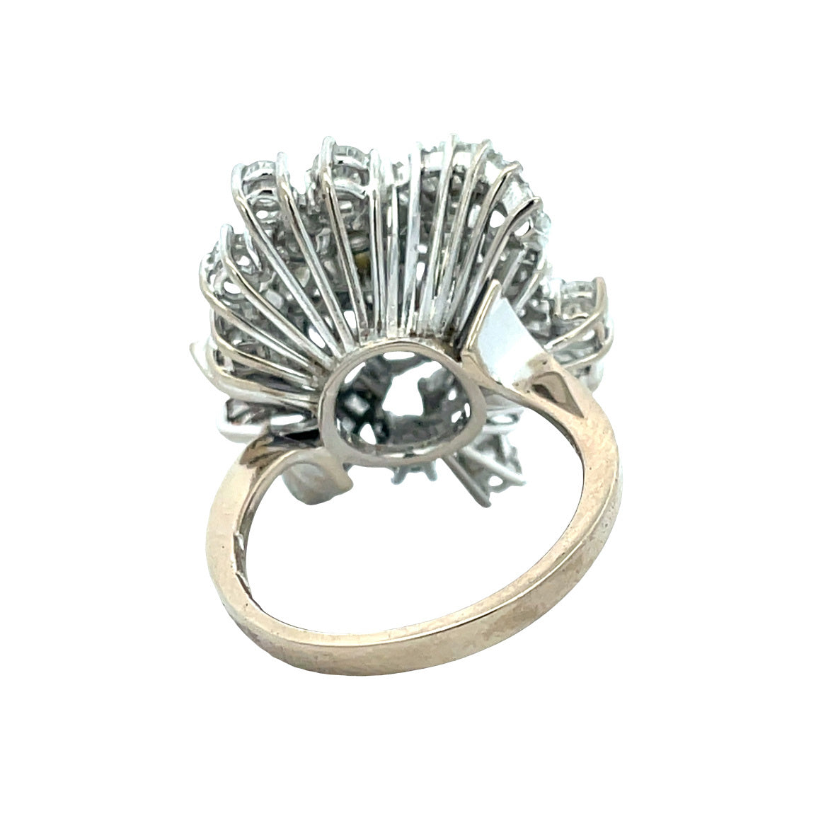 Witgouden vintage ring met diamant 14 krt