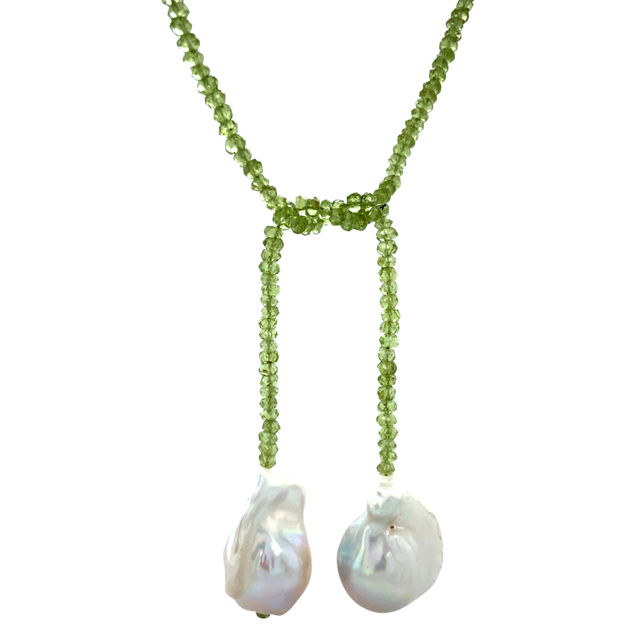 Peridoot collier met parel