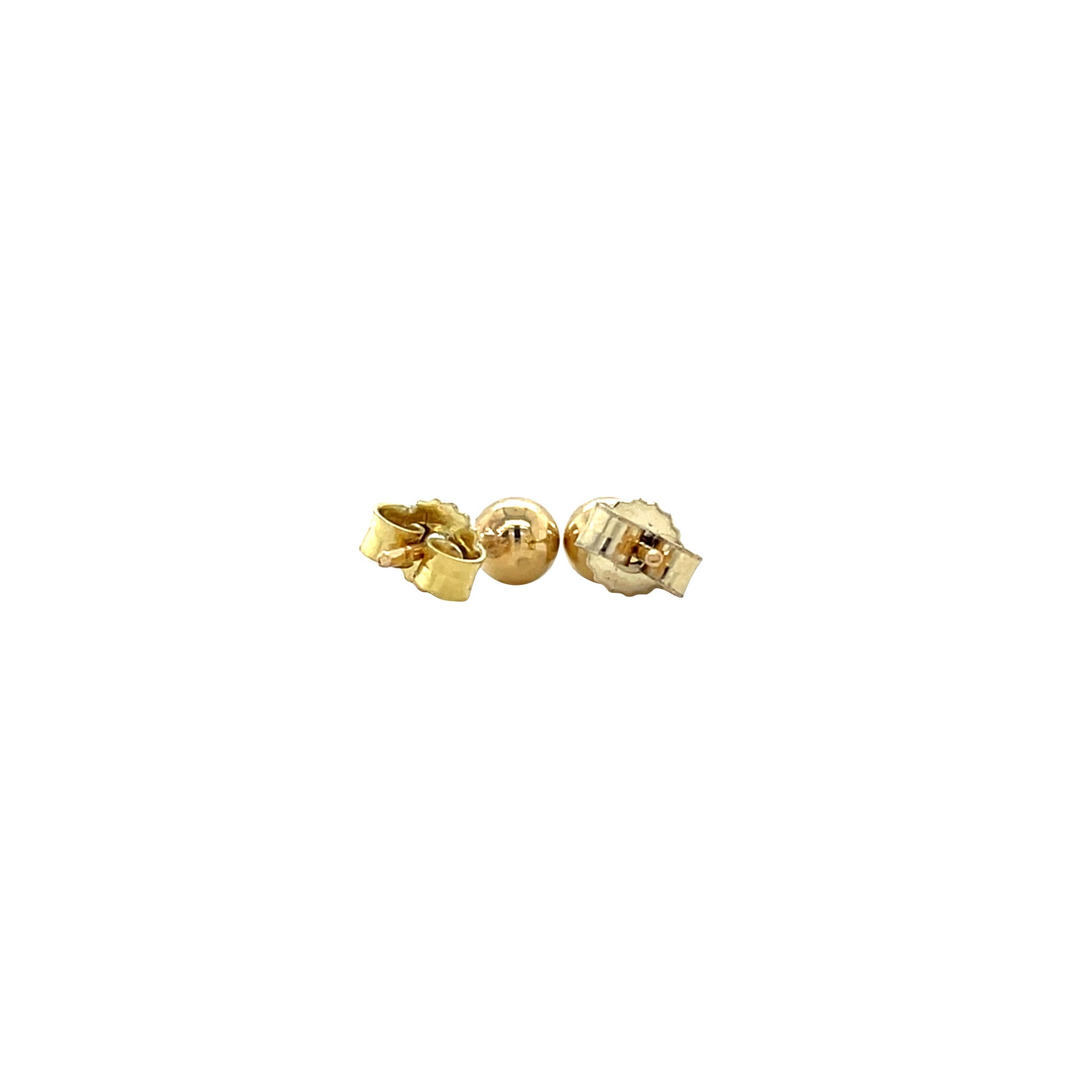 Gouden vintage bolletjes oorstekers 14 krt
