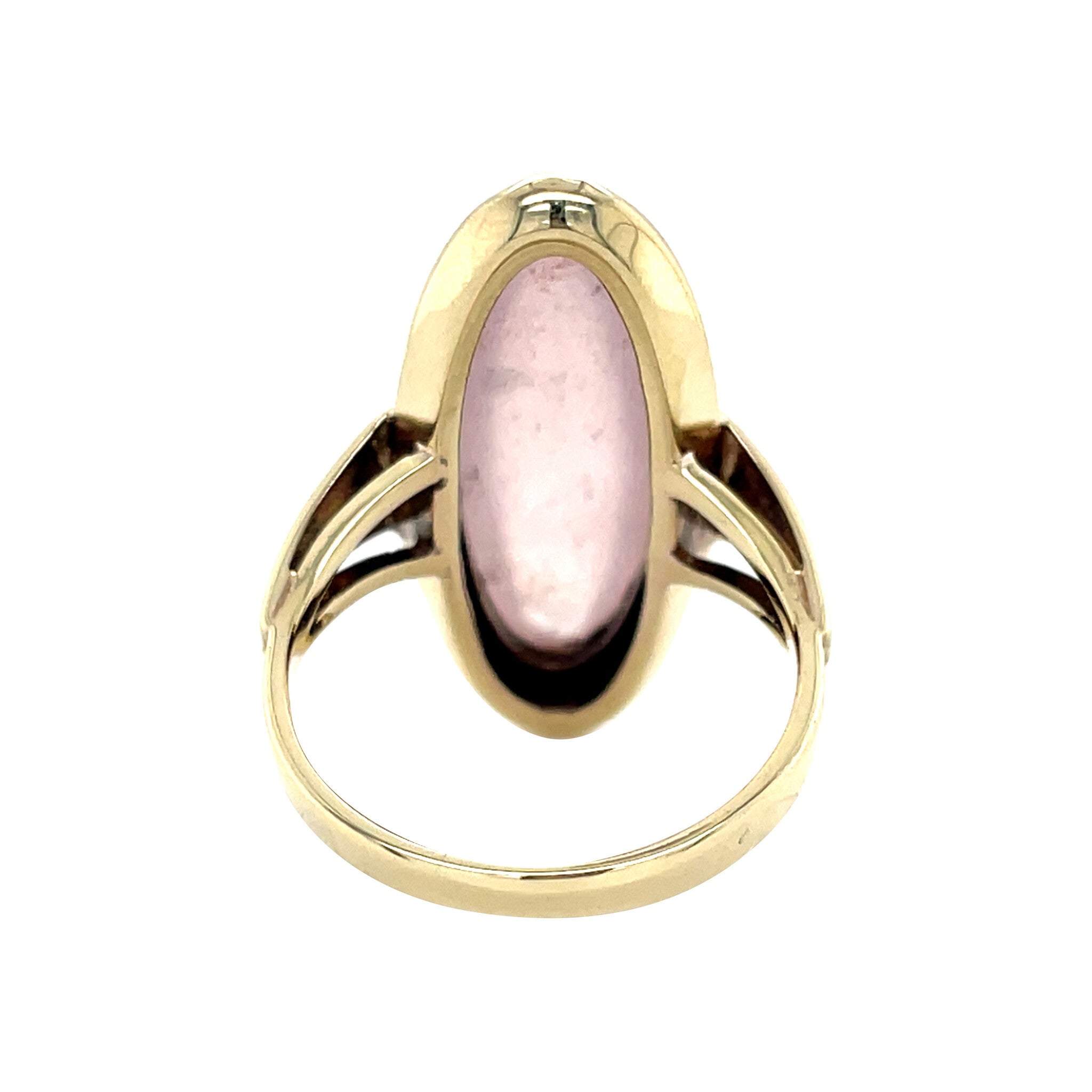 Vintage ring met rozenkwarts 8 krt