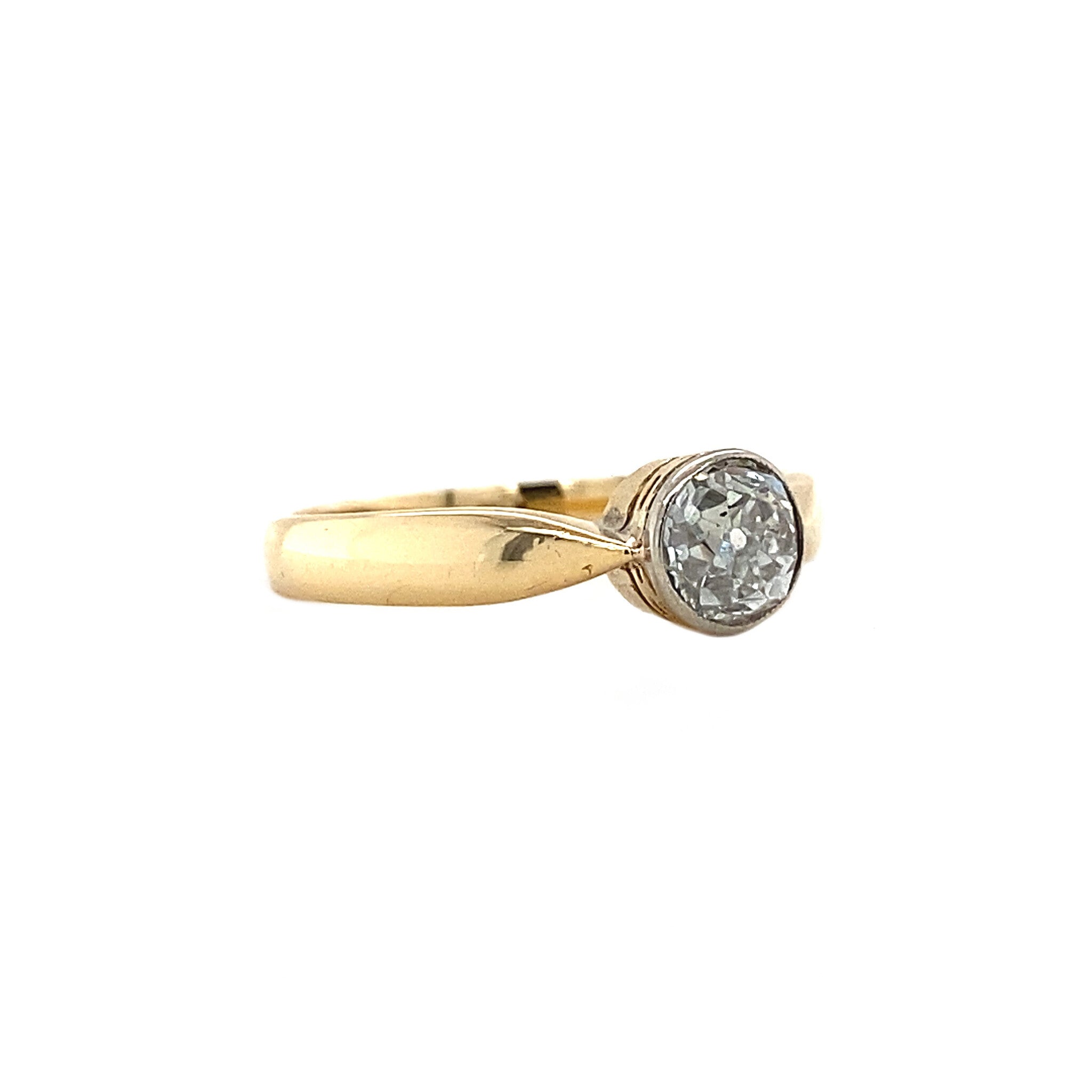 Gold ring with diamond 14 kt
