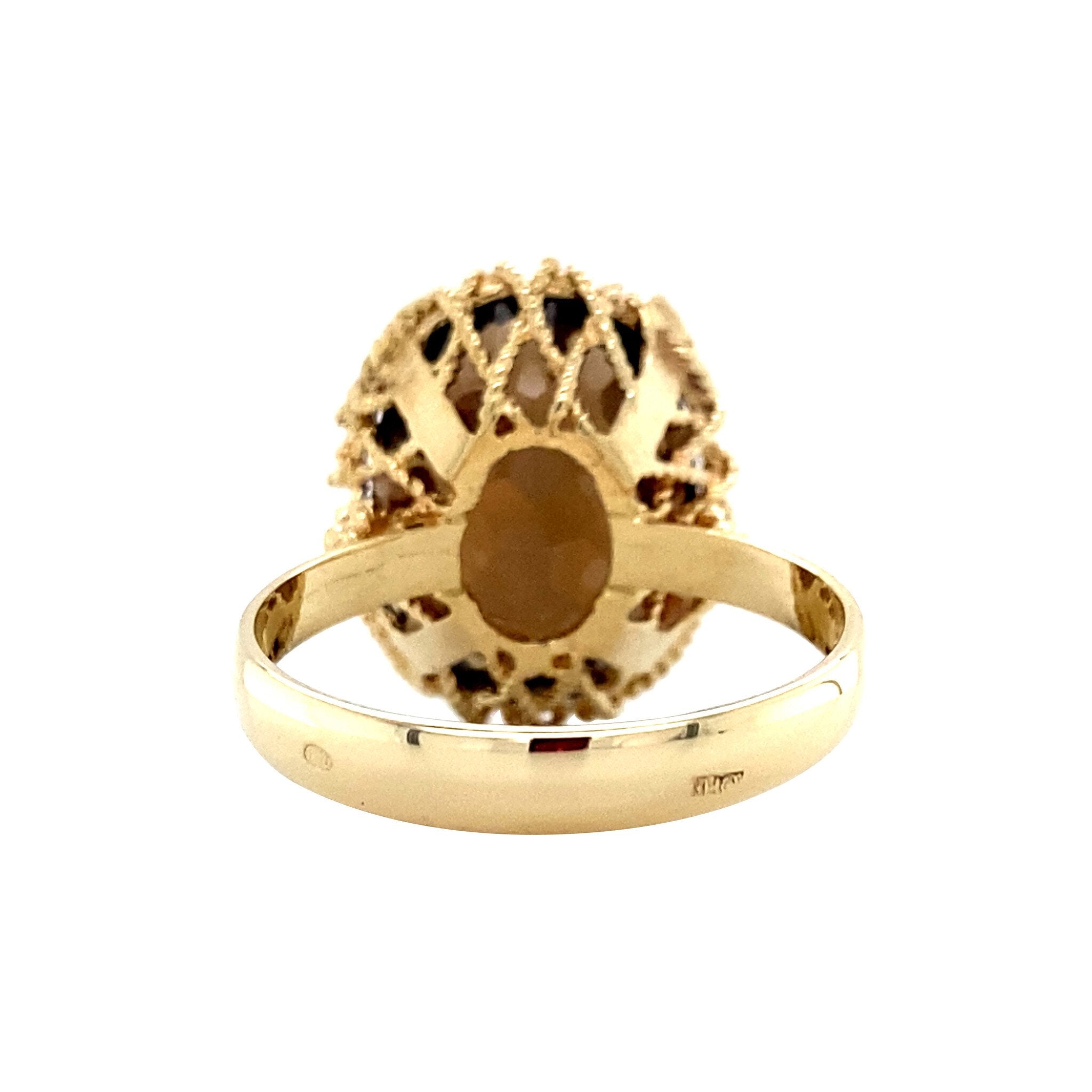 Gouden ring met kleursteen 14 krt