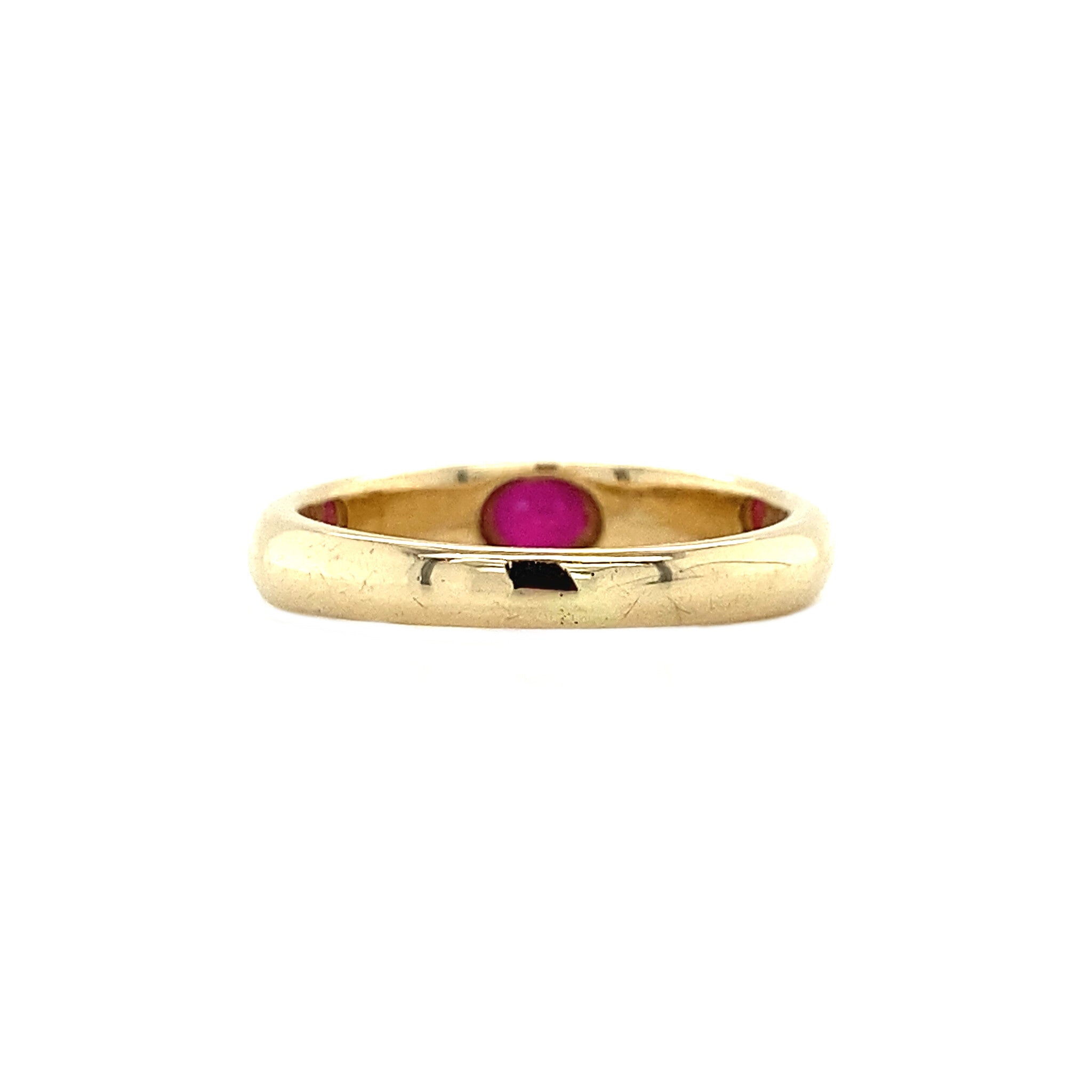 Gouden ring met robijn 14 krt