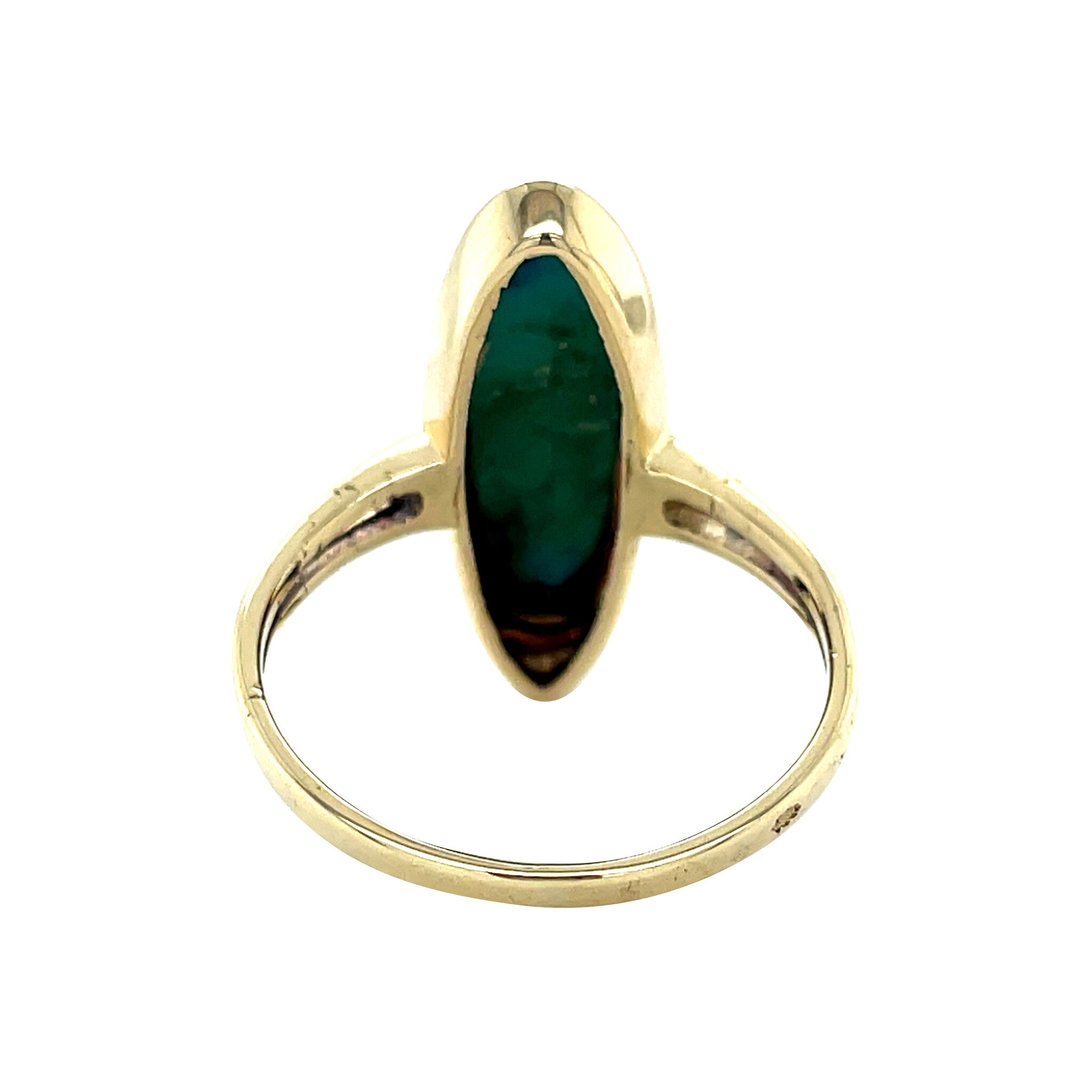 Gouden vintage ring met turkoois 14 krt