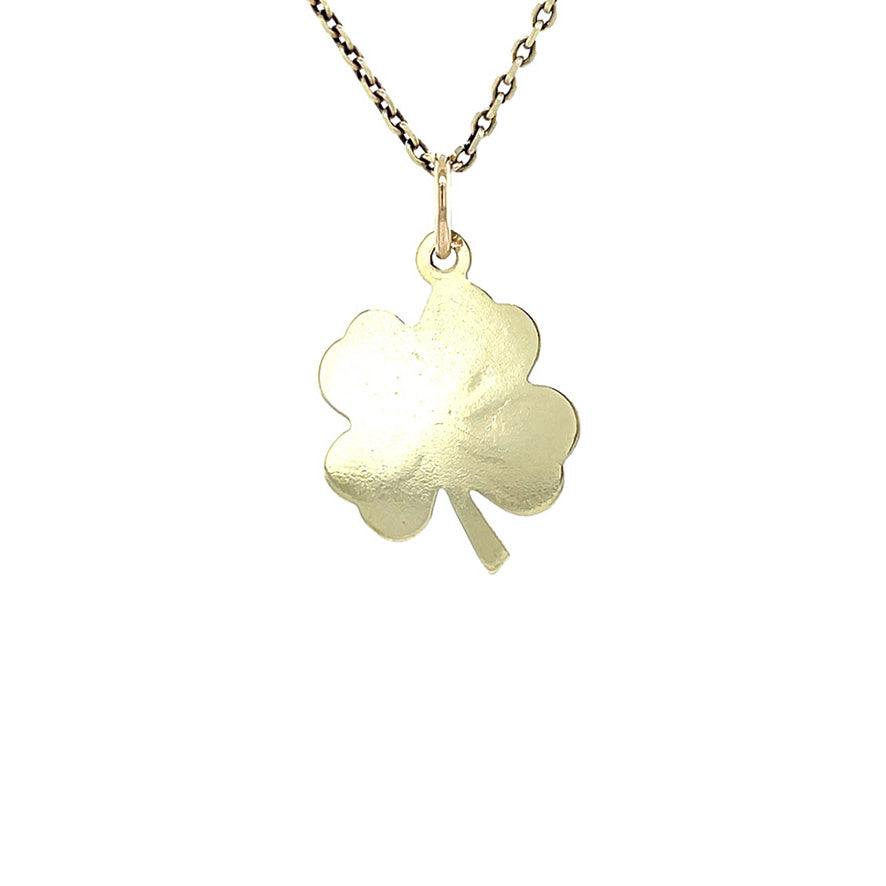 14 kt gold four-leaf clover pendant