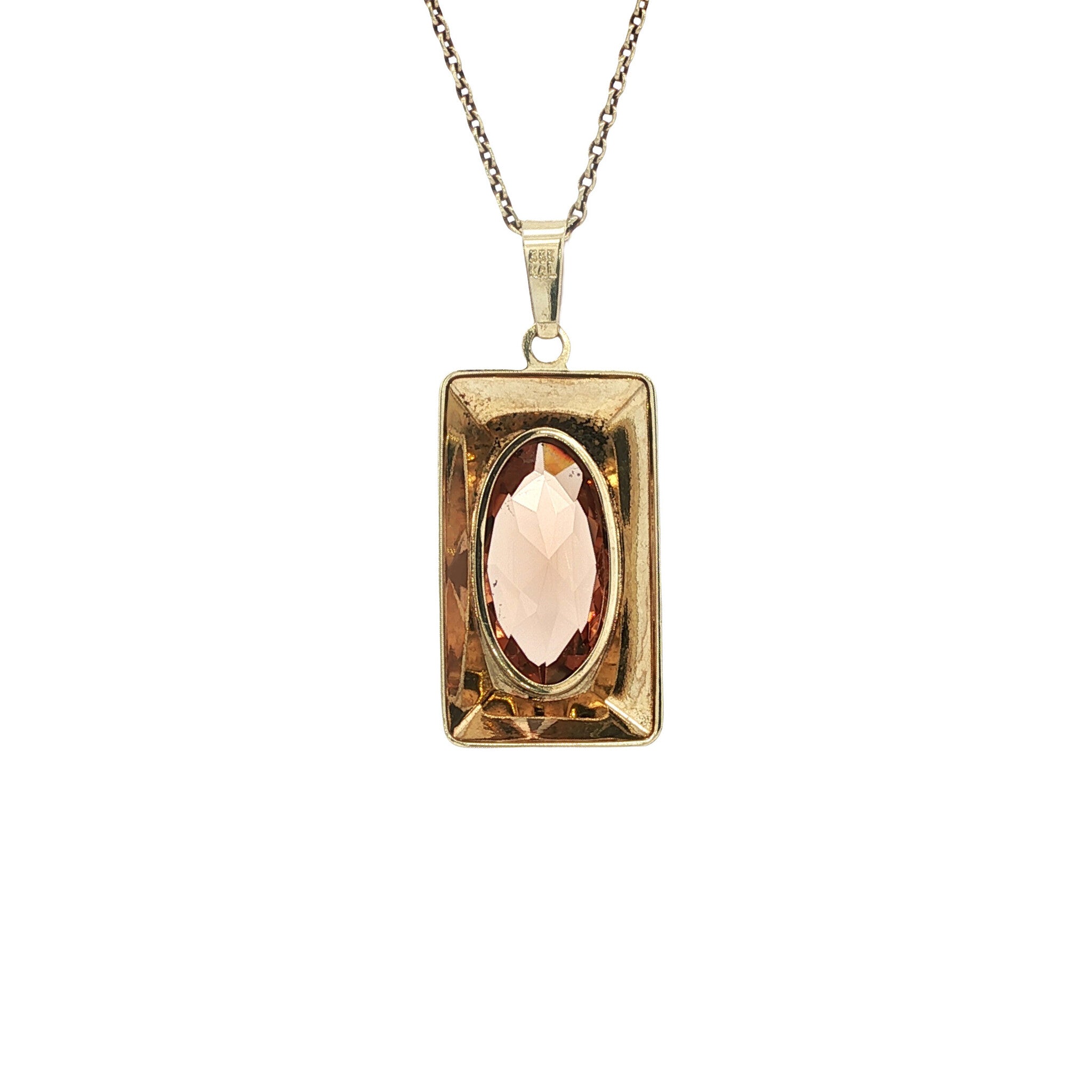 Pendant with coloured stone 8 kt