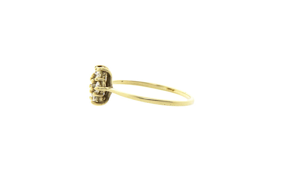 Gouden entourage ring met diamant 14 krt