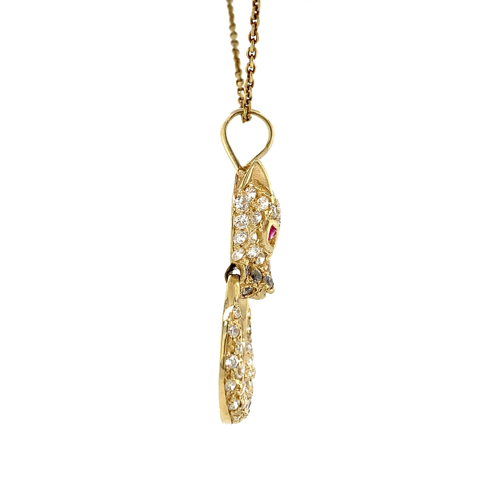 Panther pendant with zirconia 12 kt