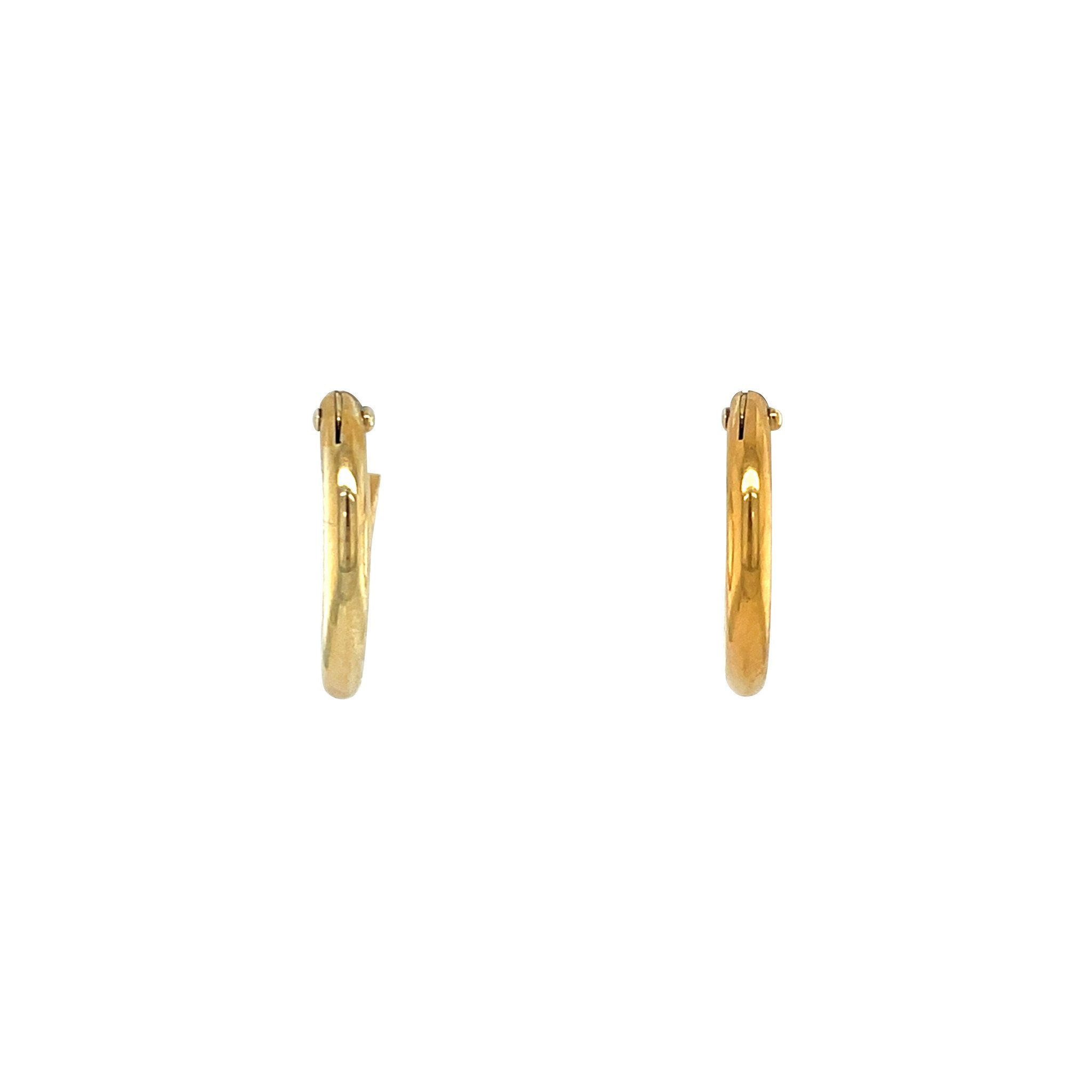 Mini vintage gold hoop earrings, 18 kt