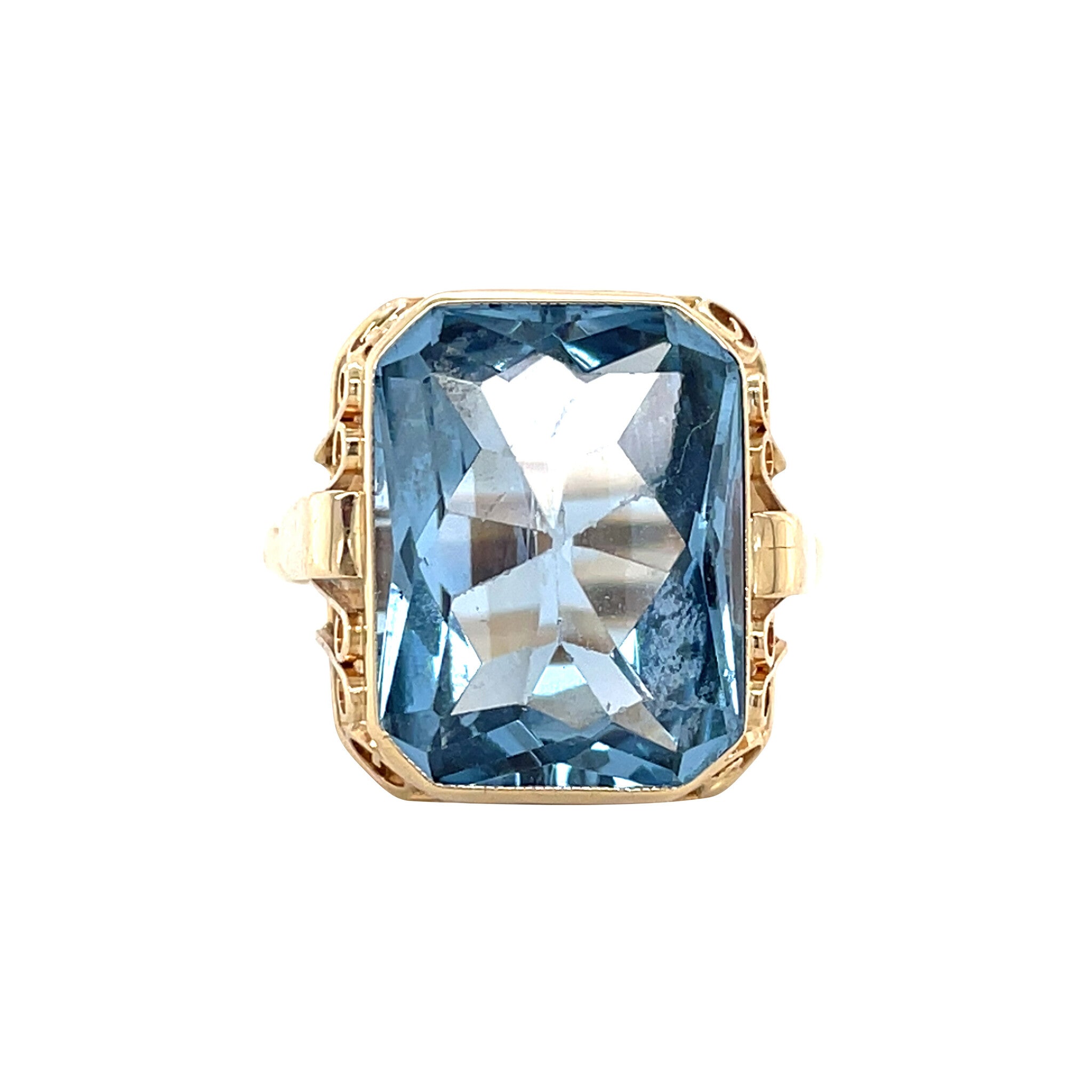 Gouden vintage ring met spinel 14 kt
