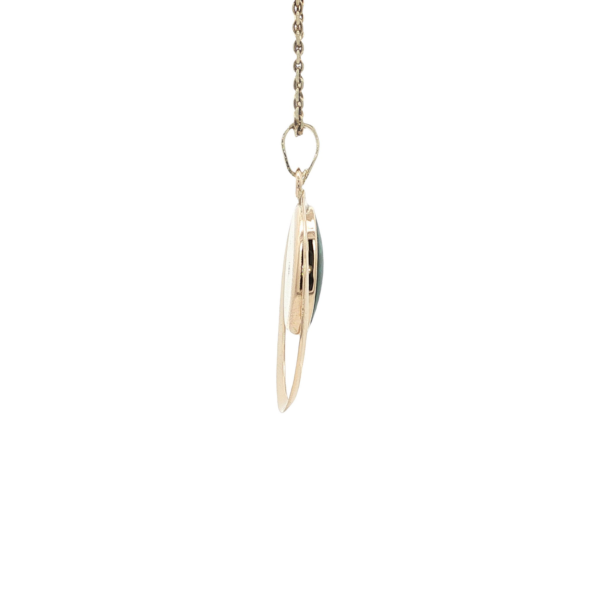 Gold pendant with chrysocolla 14 kt