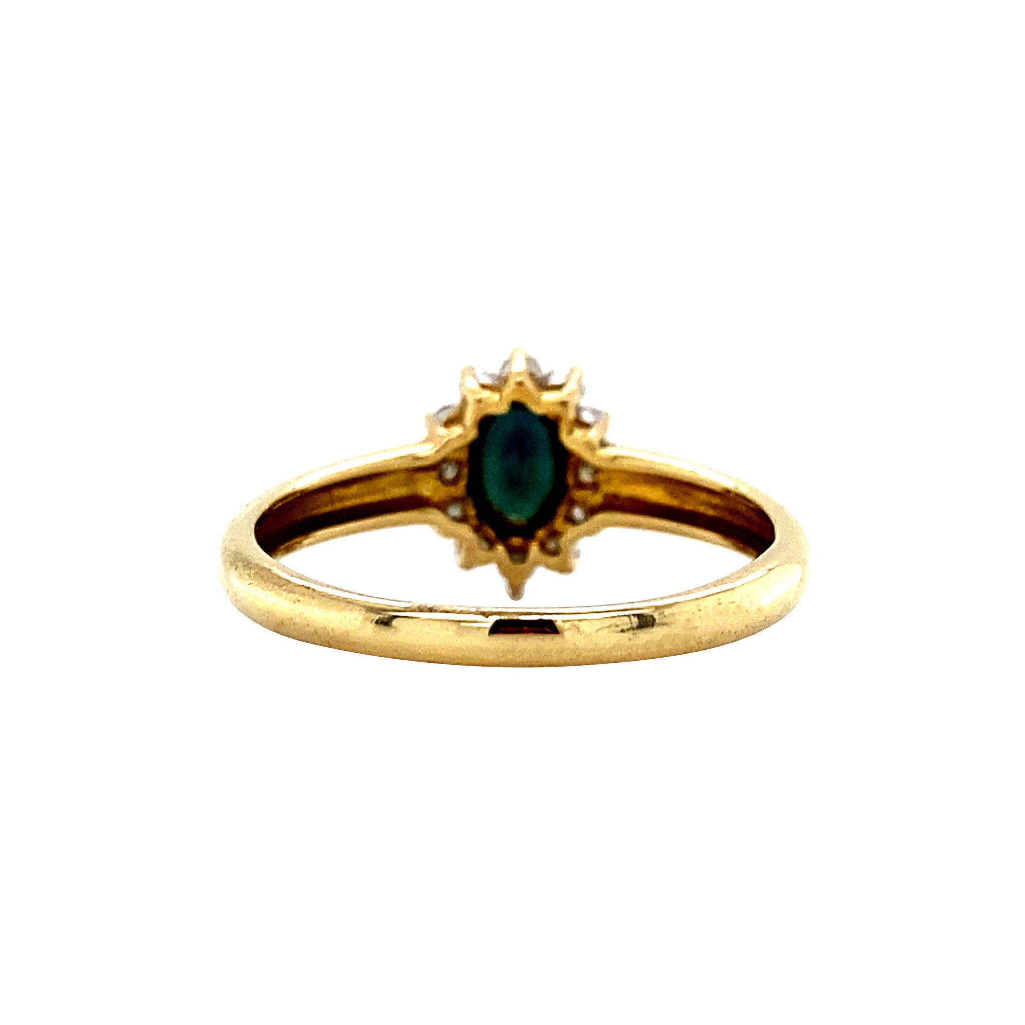 18 kt gold ring with sapphire and diamond