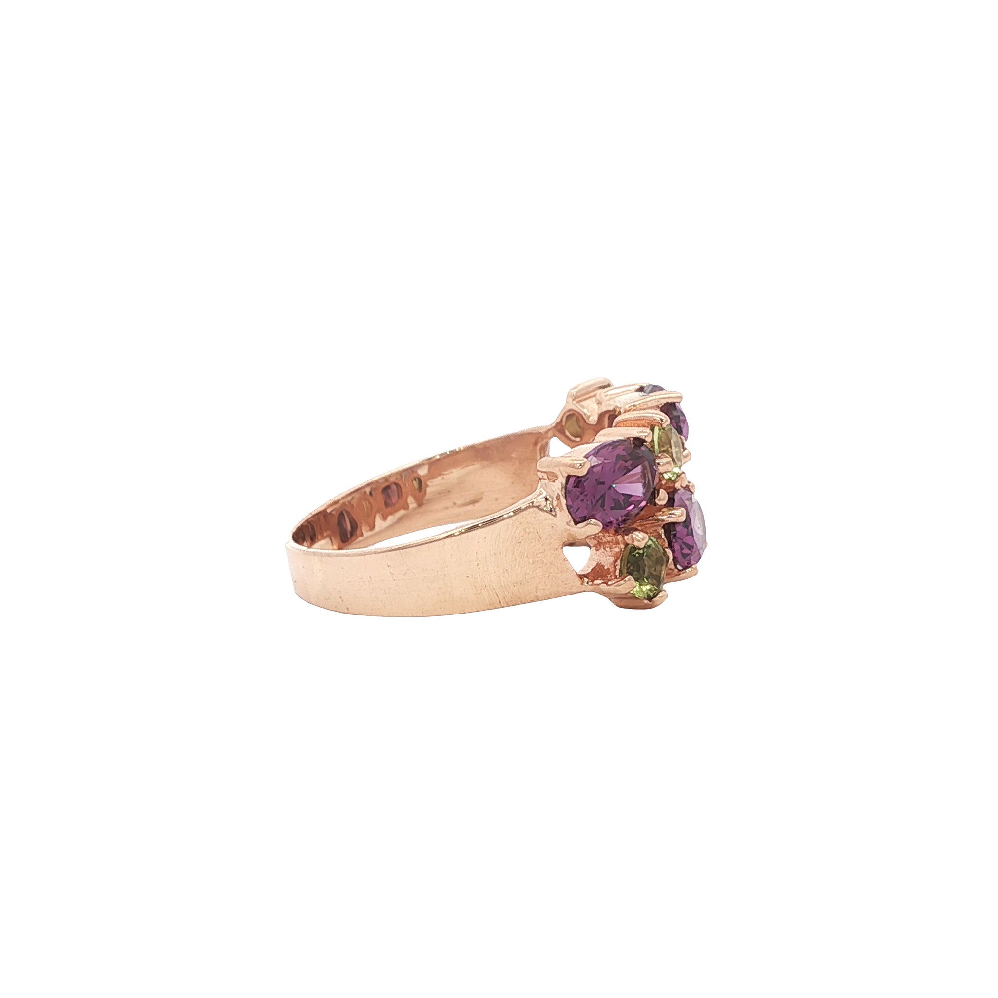 Roségouden ring met zirkonia 14 kt