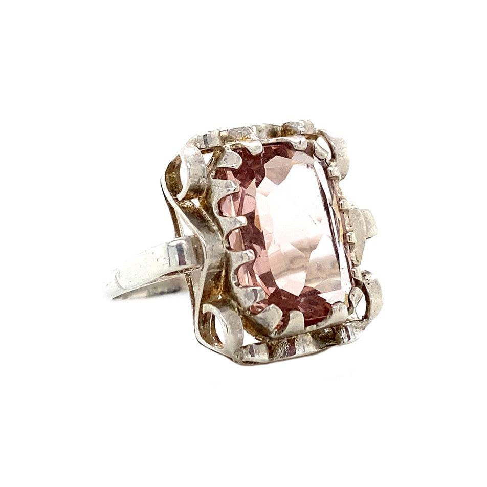 Queen's ring 925 - Peach moonstone