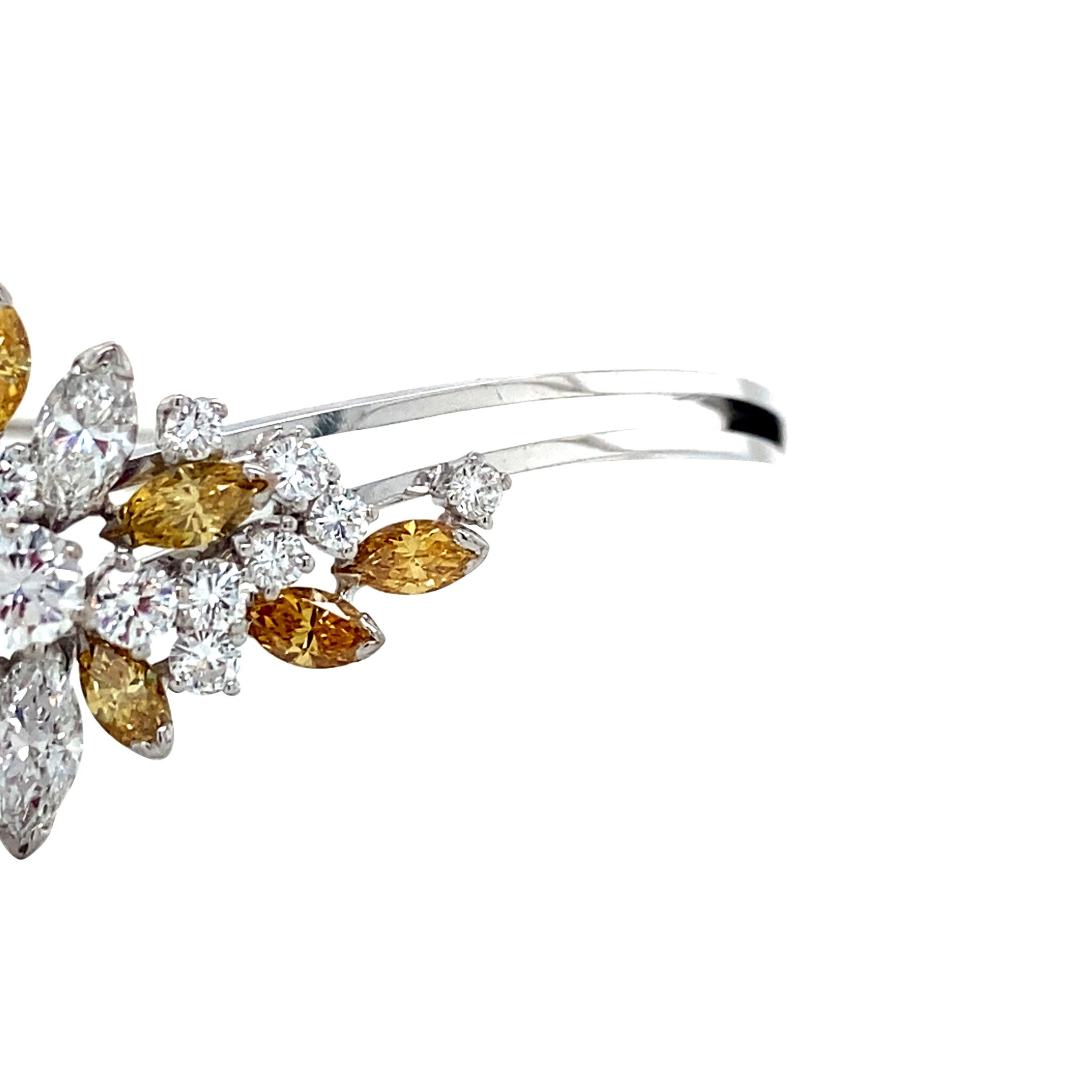Witgouden vintage bangle met diamant 14 krt