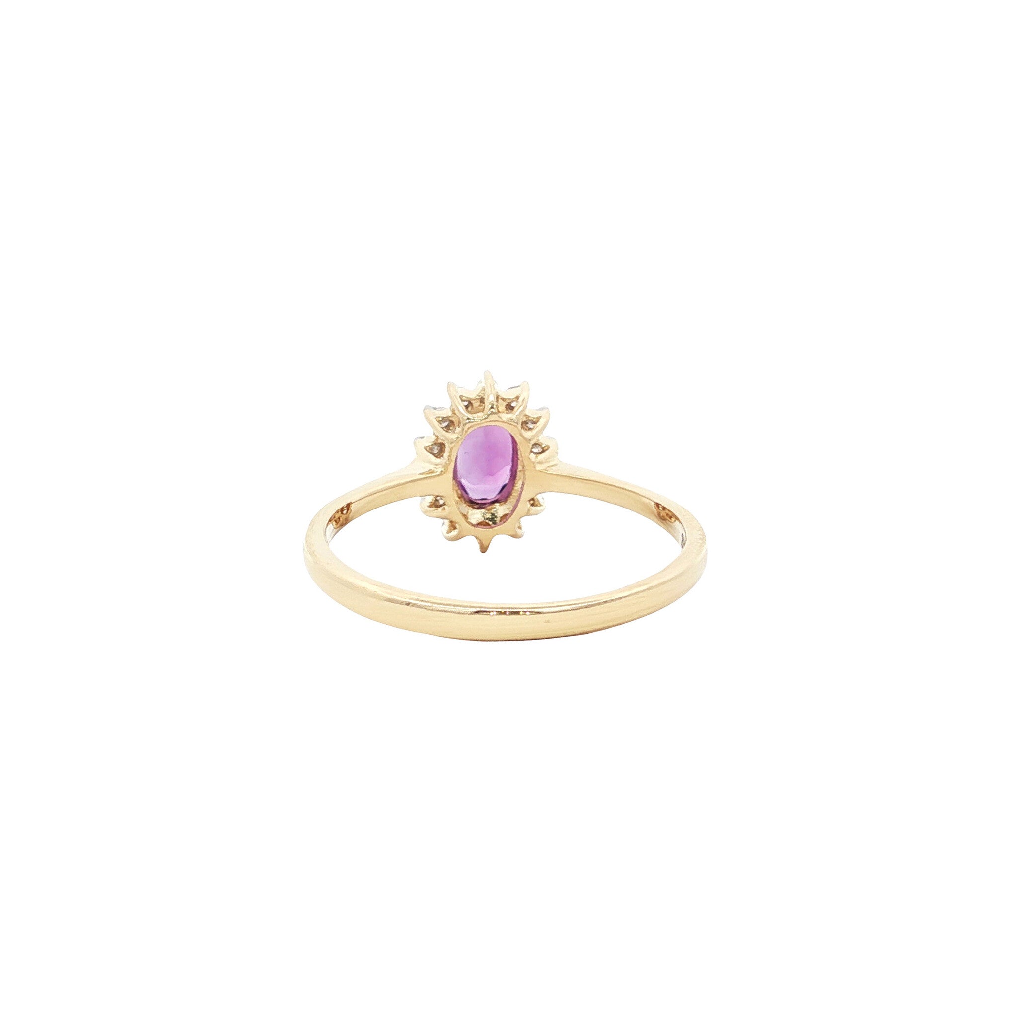 Ring met amethist en diamant 9 kt