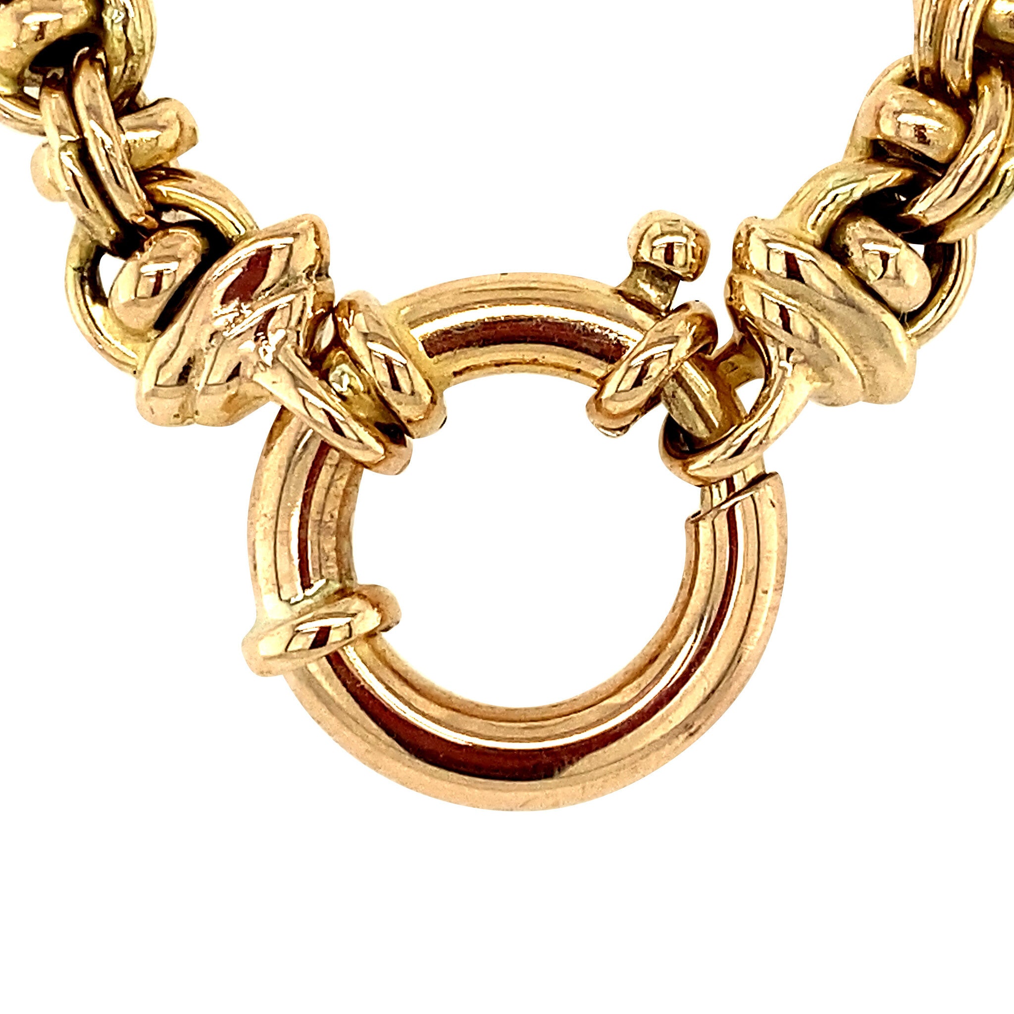 Gold necklace double jasseron 46 cm 14 krt