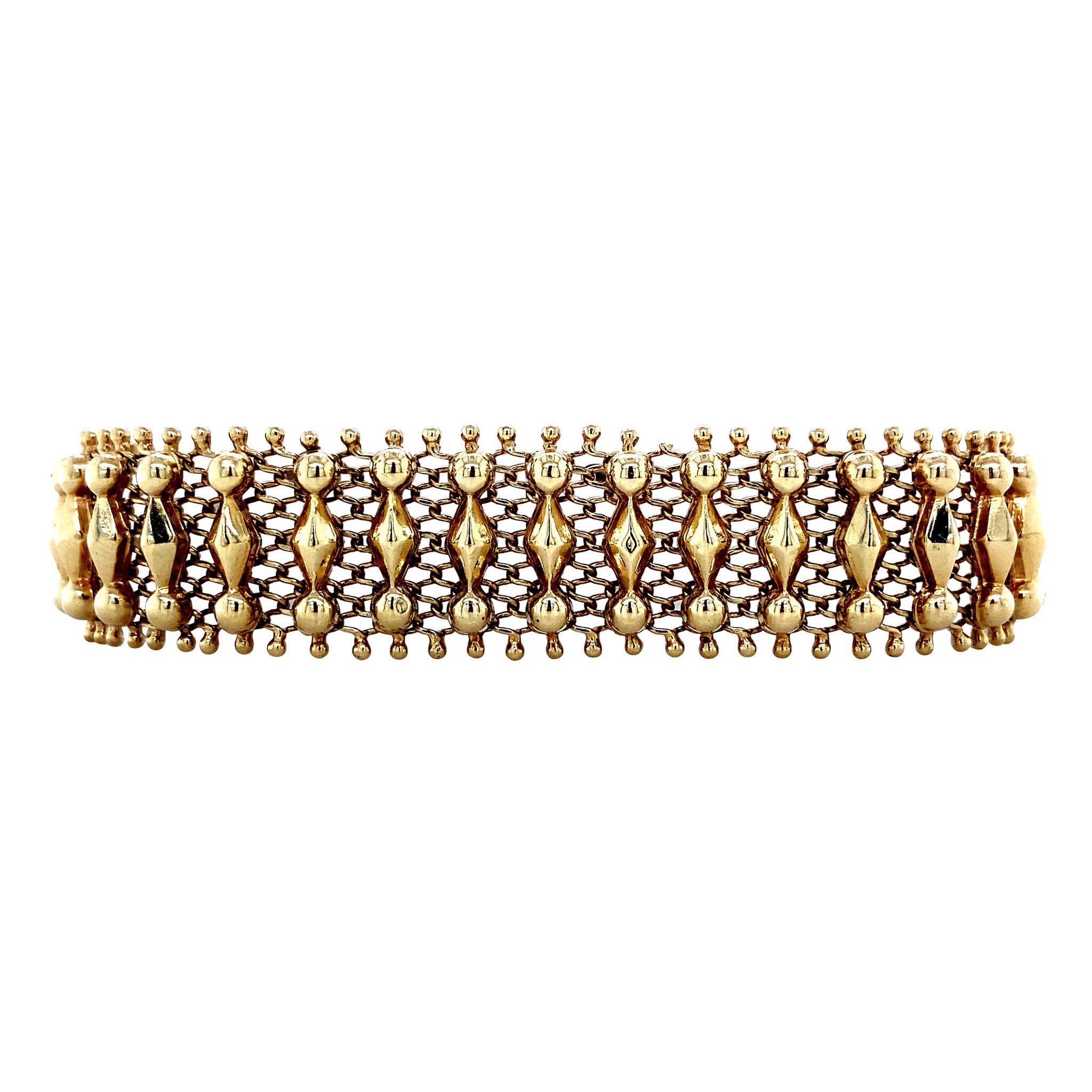 Gouden vintage fantasie armband 14 krt