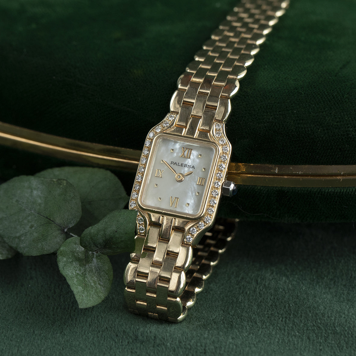 14 kt gold Palerma watch with diamond