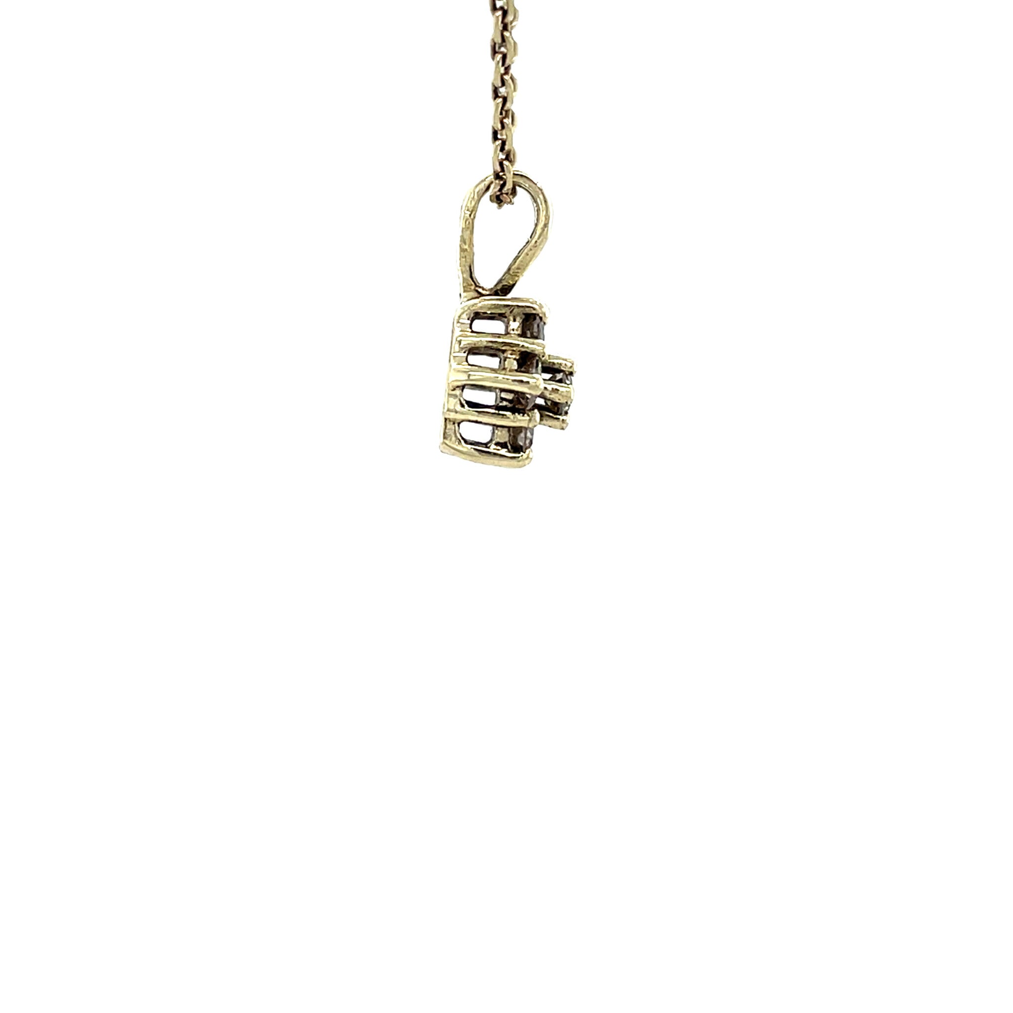 Gouden vintage entourage hanger met diamant 14 krt