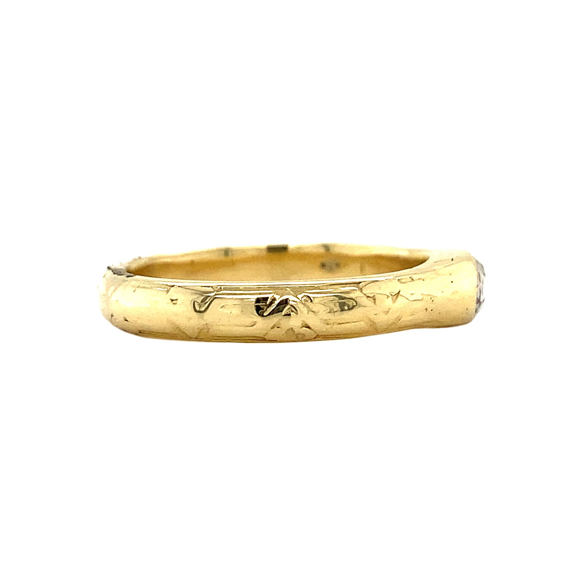 14 kt gold ring with rose-cut diamond