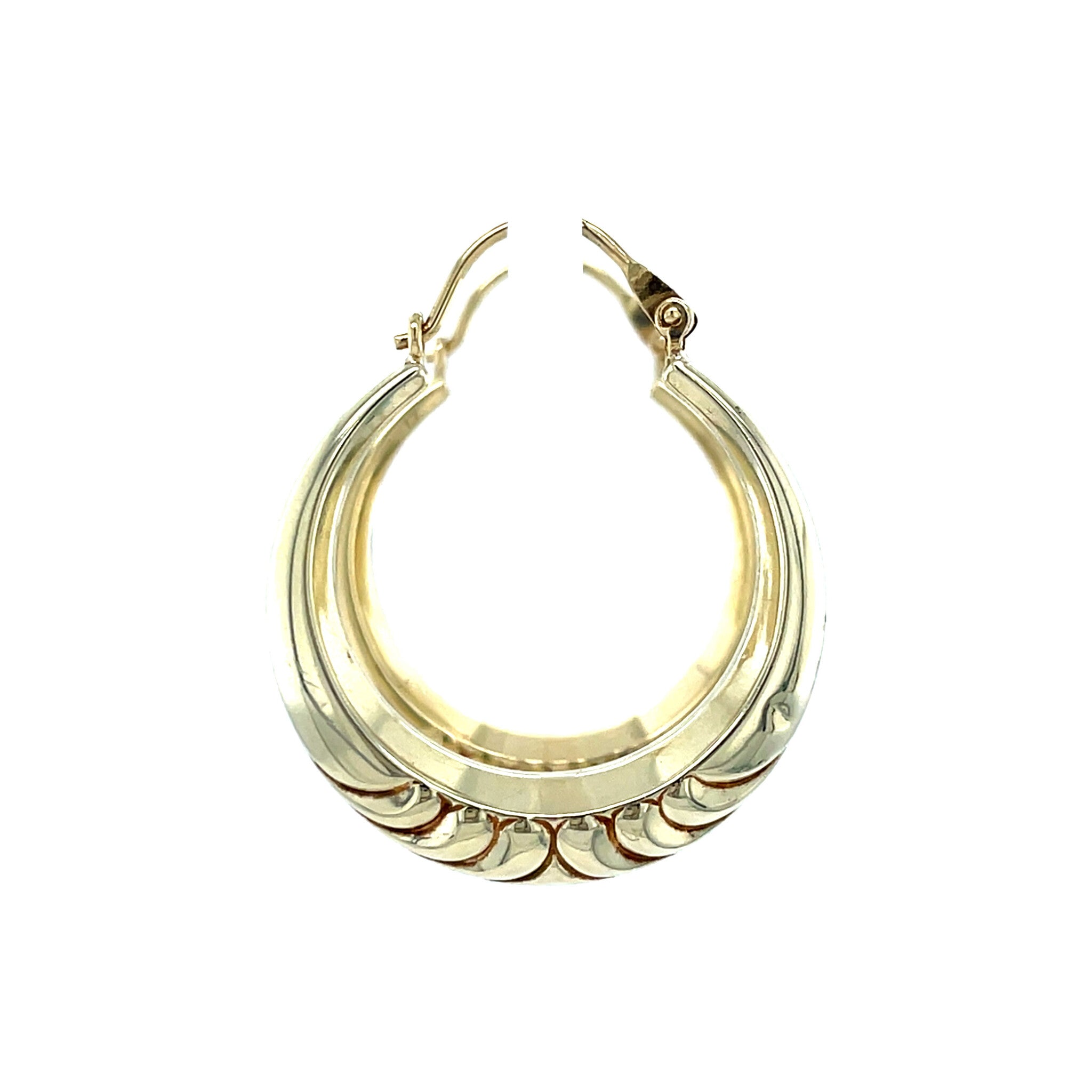 Gouden vintage fantasie oorringen 14 krt
