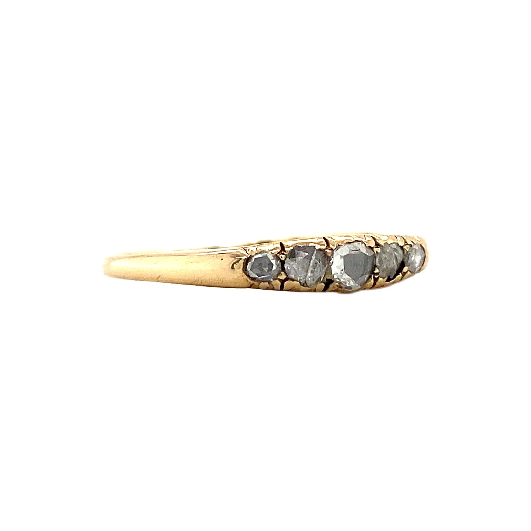 14 kt gold ring with rose-cut diamond