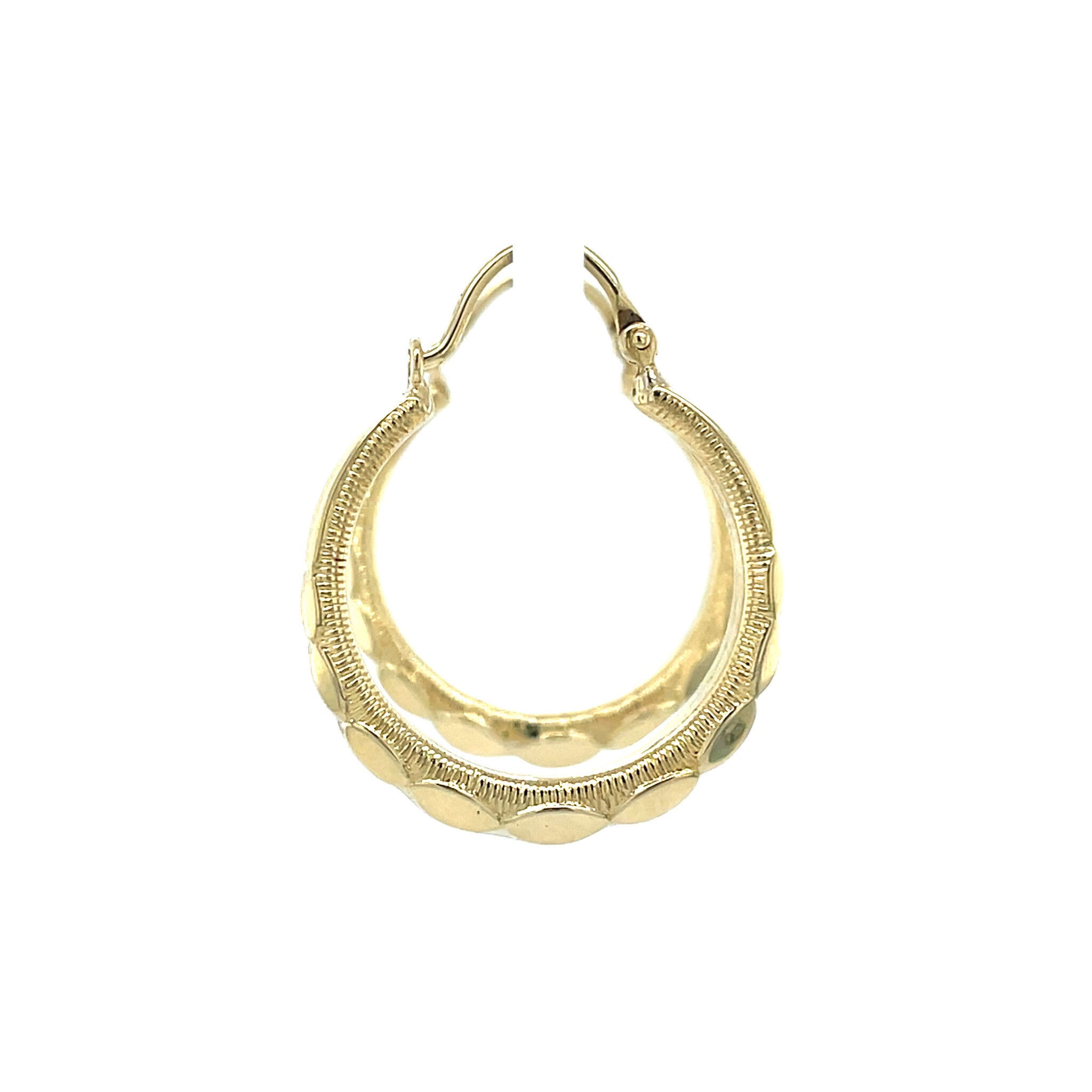 Gouden vintage fantasie oorringen 14 krt