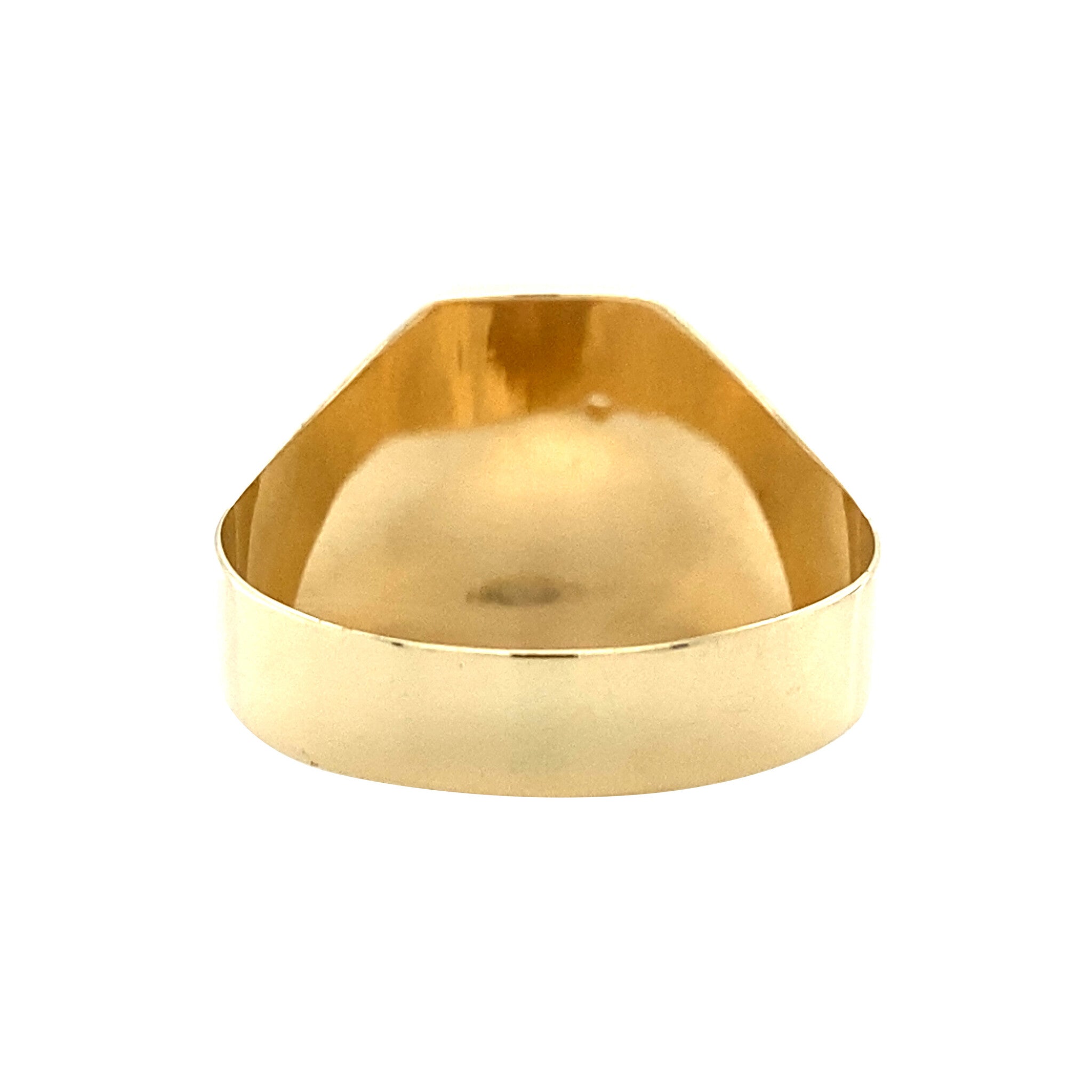 Gold vintage signet ring with onyx and zirconia 14 kt/925
