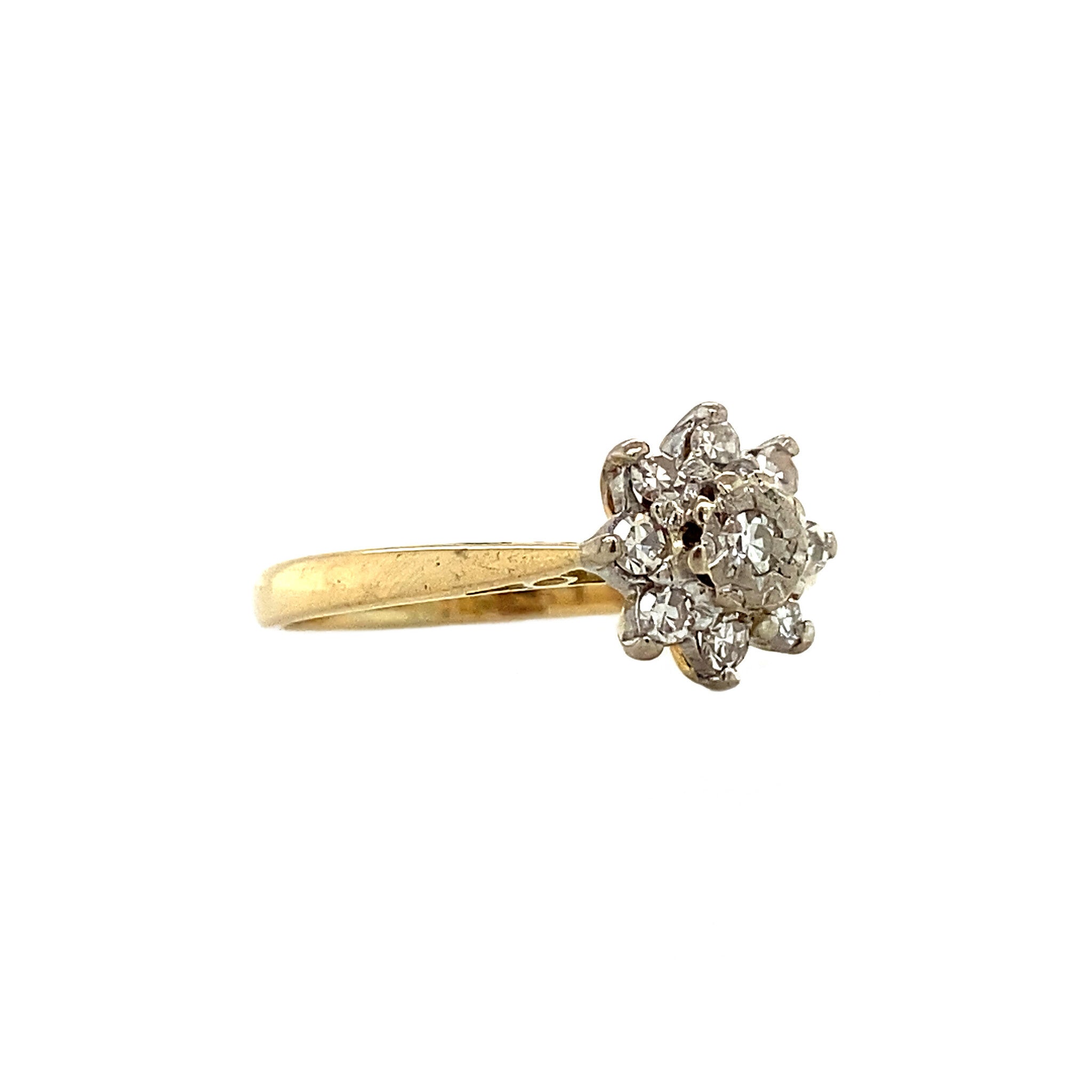 Gouden entourage ring met diamant 18 krt