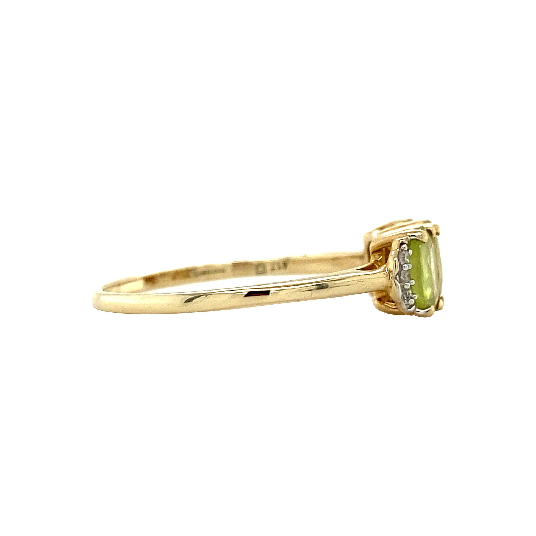 Ring met quartz en diamant 9 krt