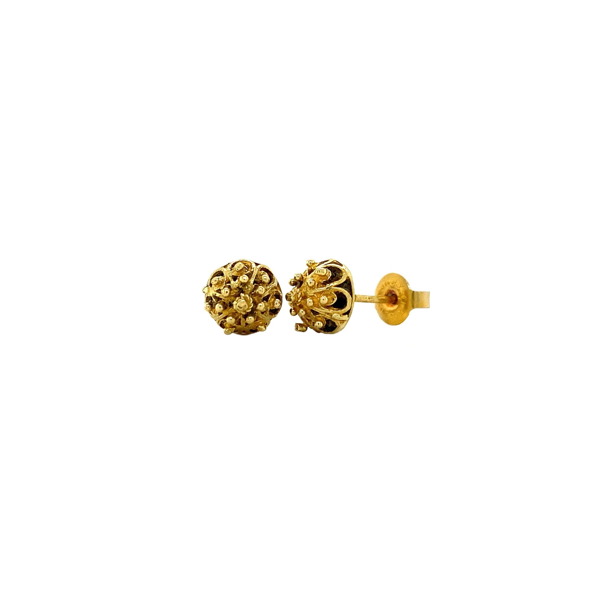 18 kt gold fantasy stud earrings