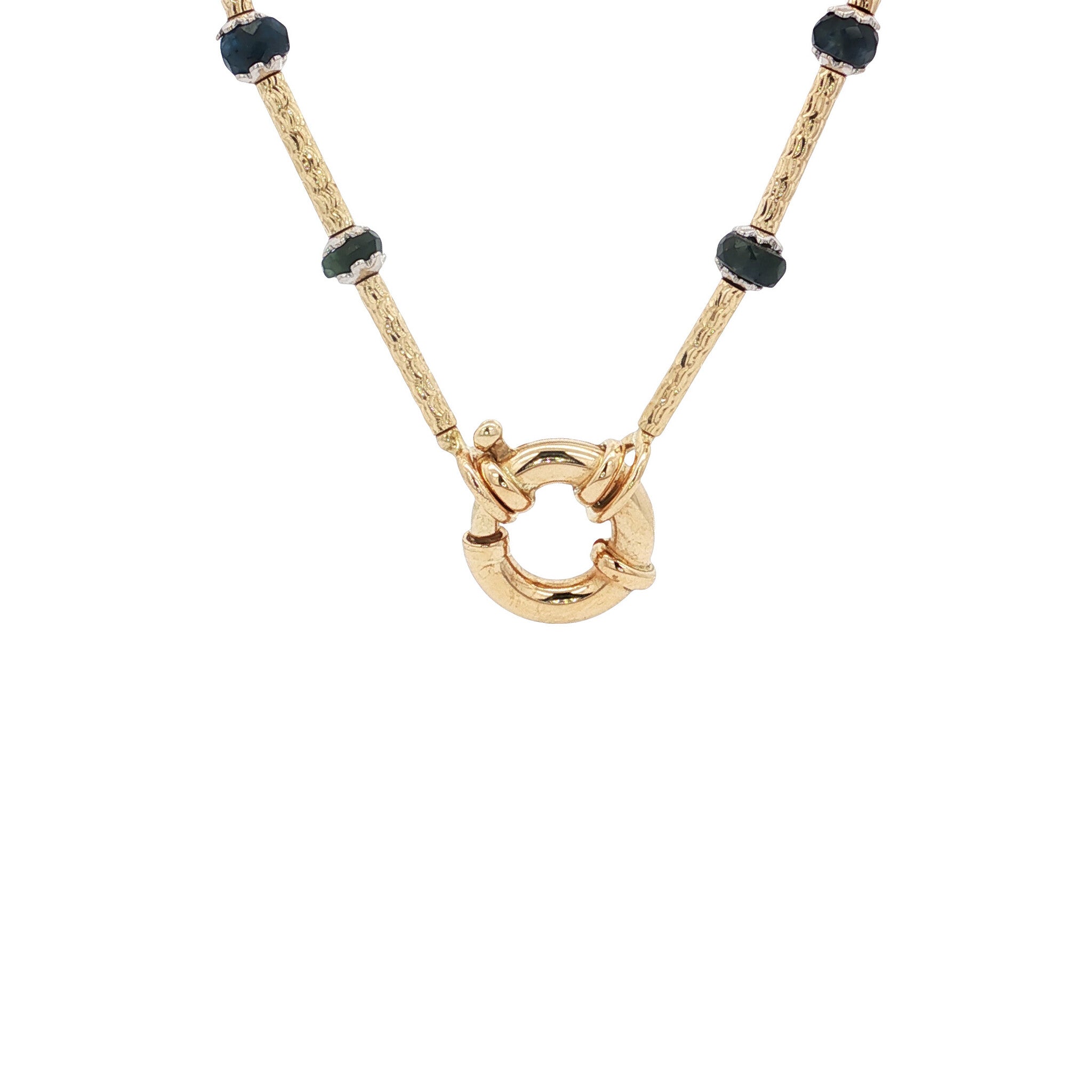 Gold vintage necklace with sapphire 14 kt
