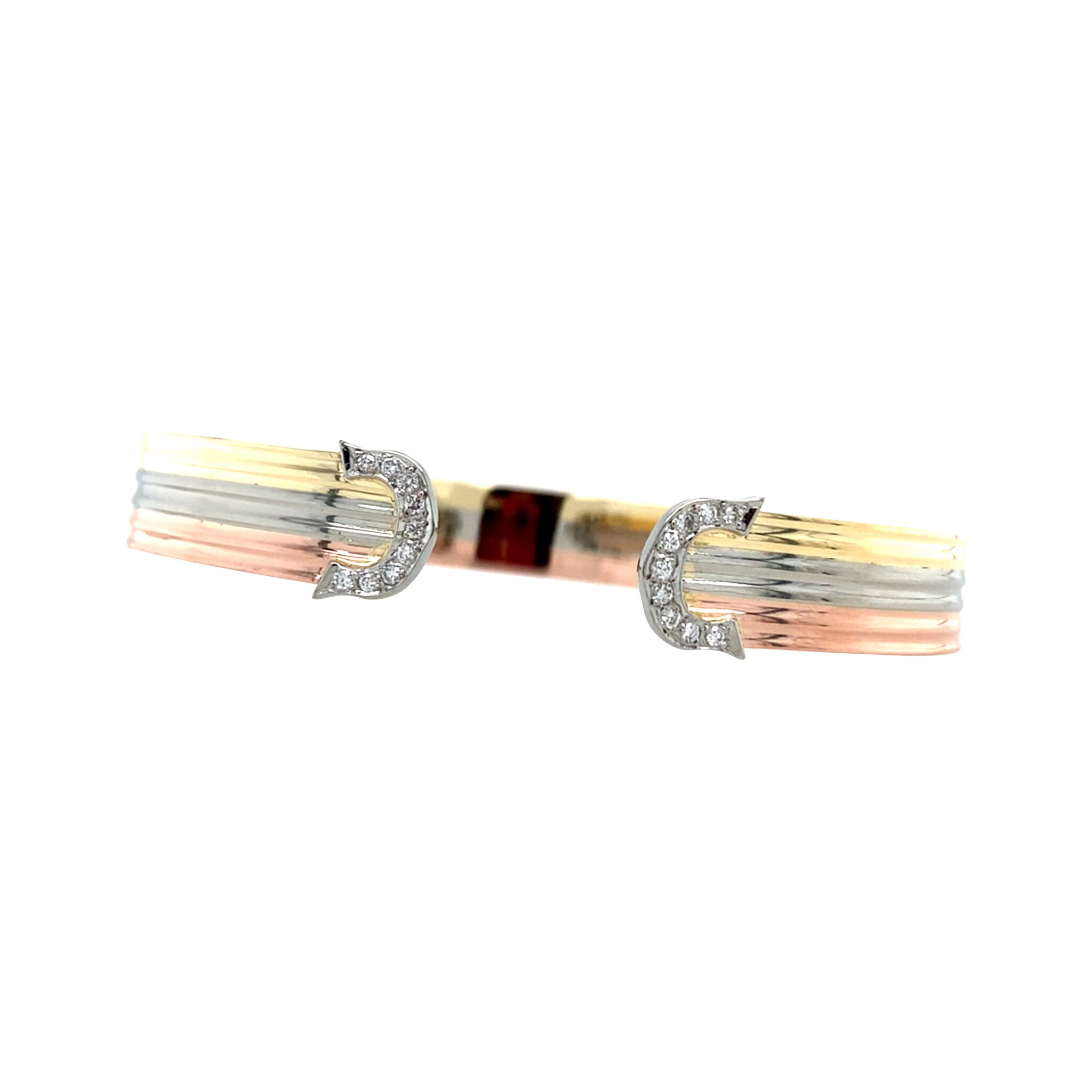 Gouden vintage bangle met diamant 14 krt