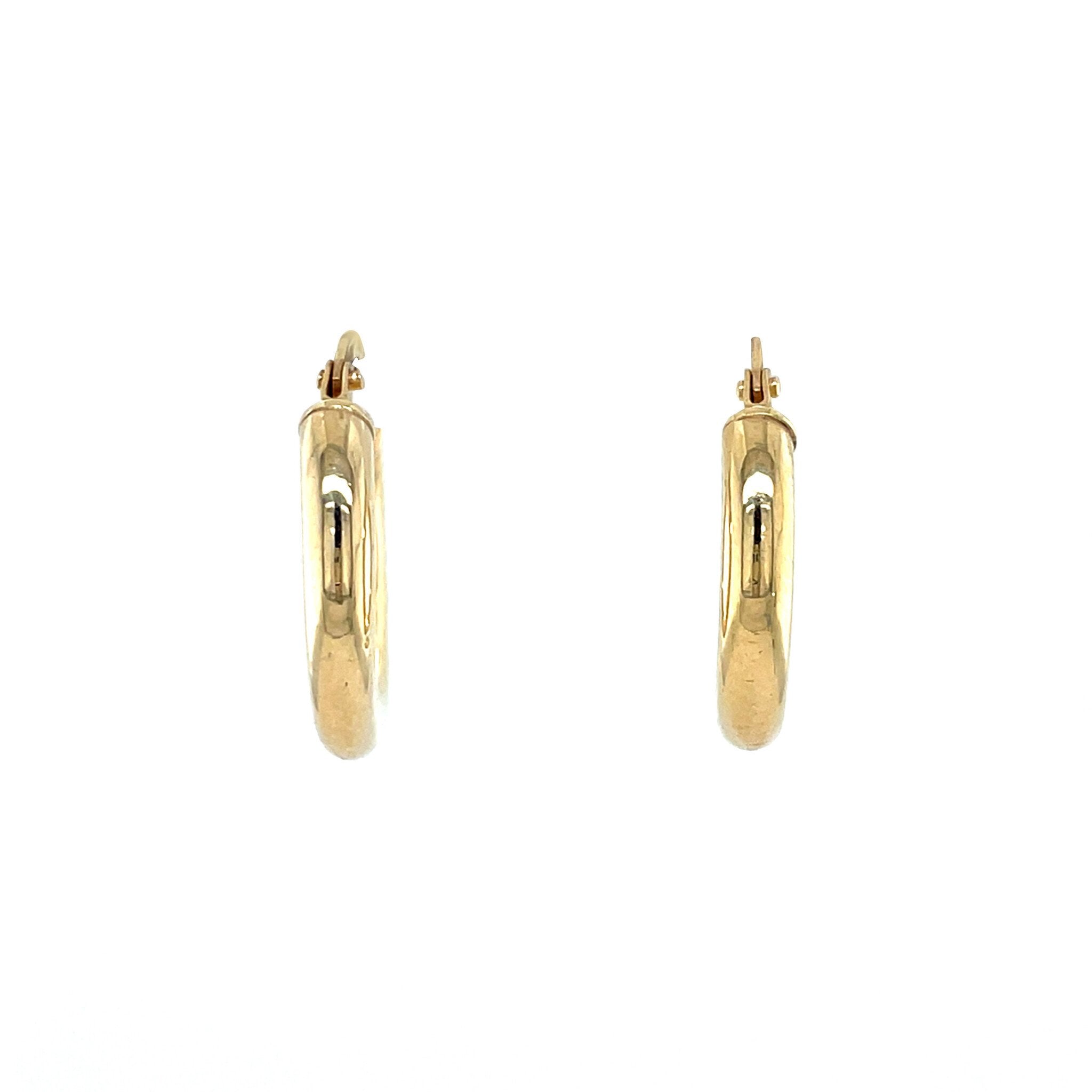 Smooth hoop earrings 9 kt