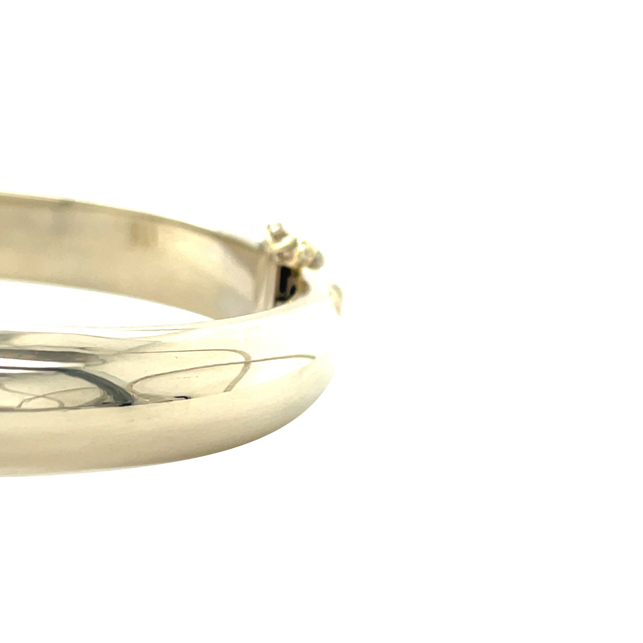 Vintage smooth 14 kt white gold bangle