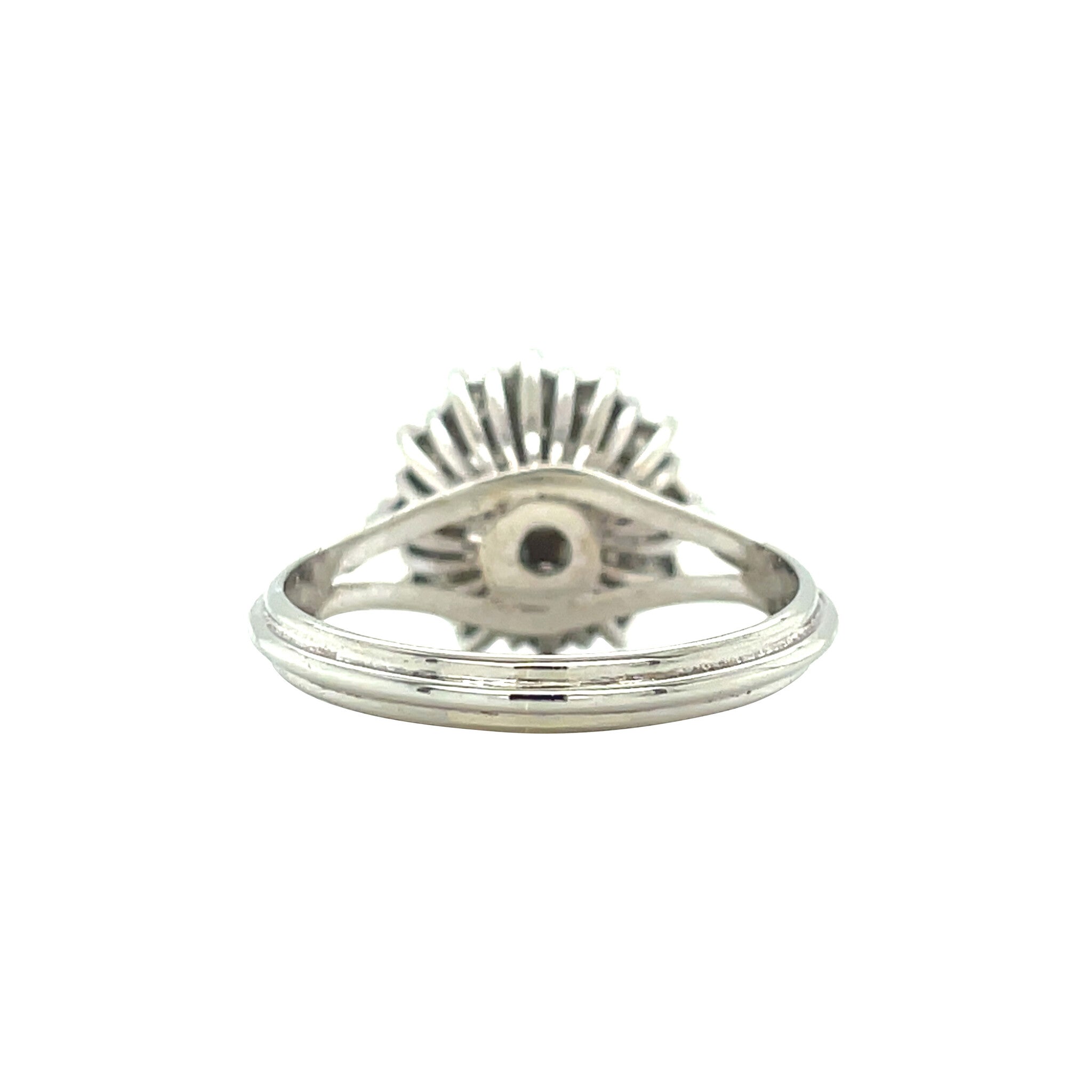 Witgouden vintage entourage ring met diamant 18 krt