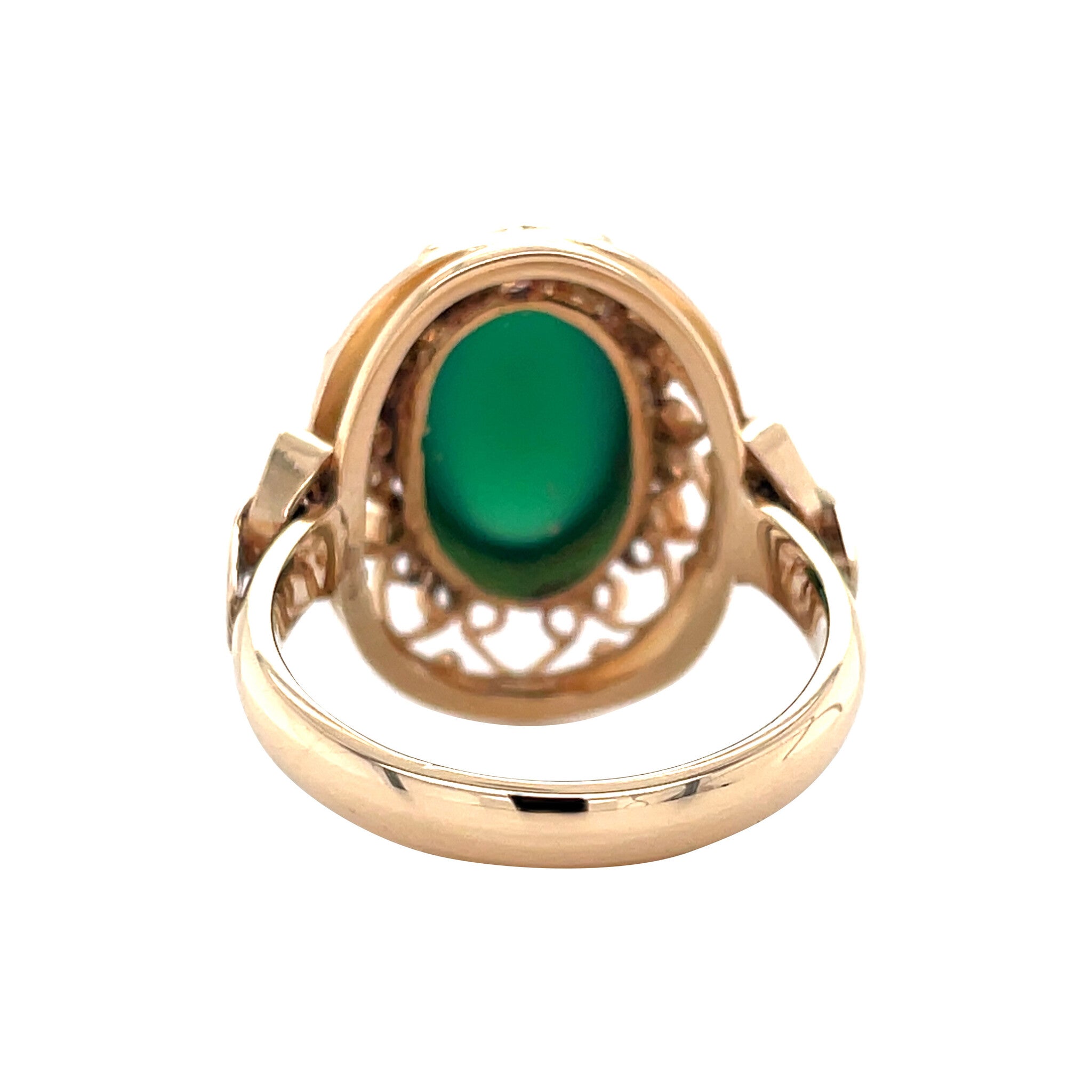 Gouden vintage ring met agaat 14 krt