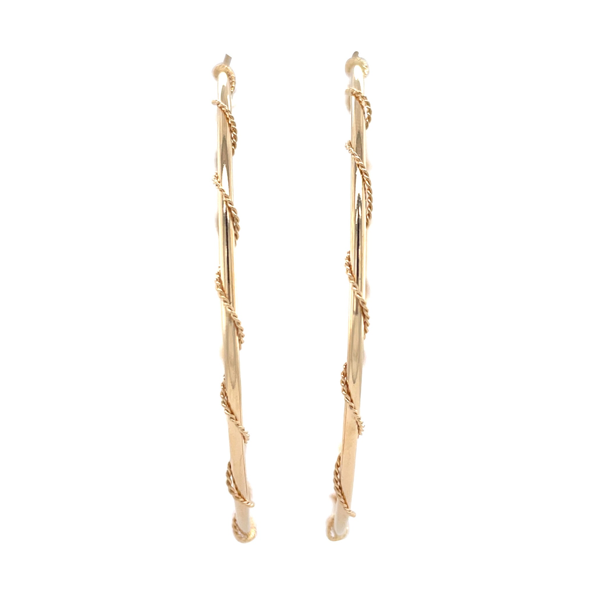 Gouden vintage fantasie oorringen 18 kt