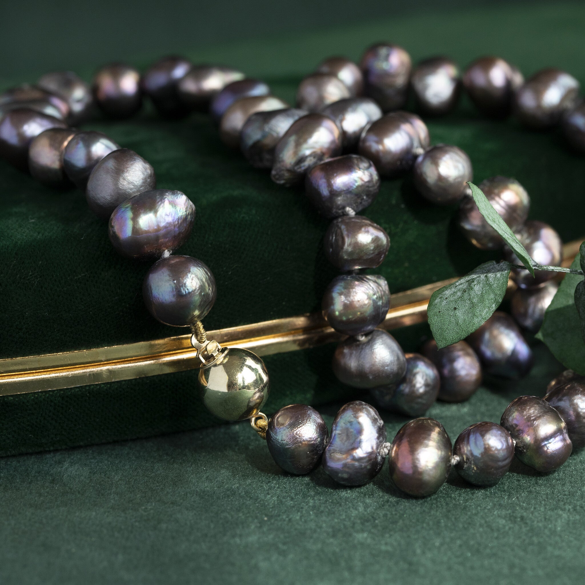 Parel collier met gouden sluiting 14 krt
