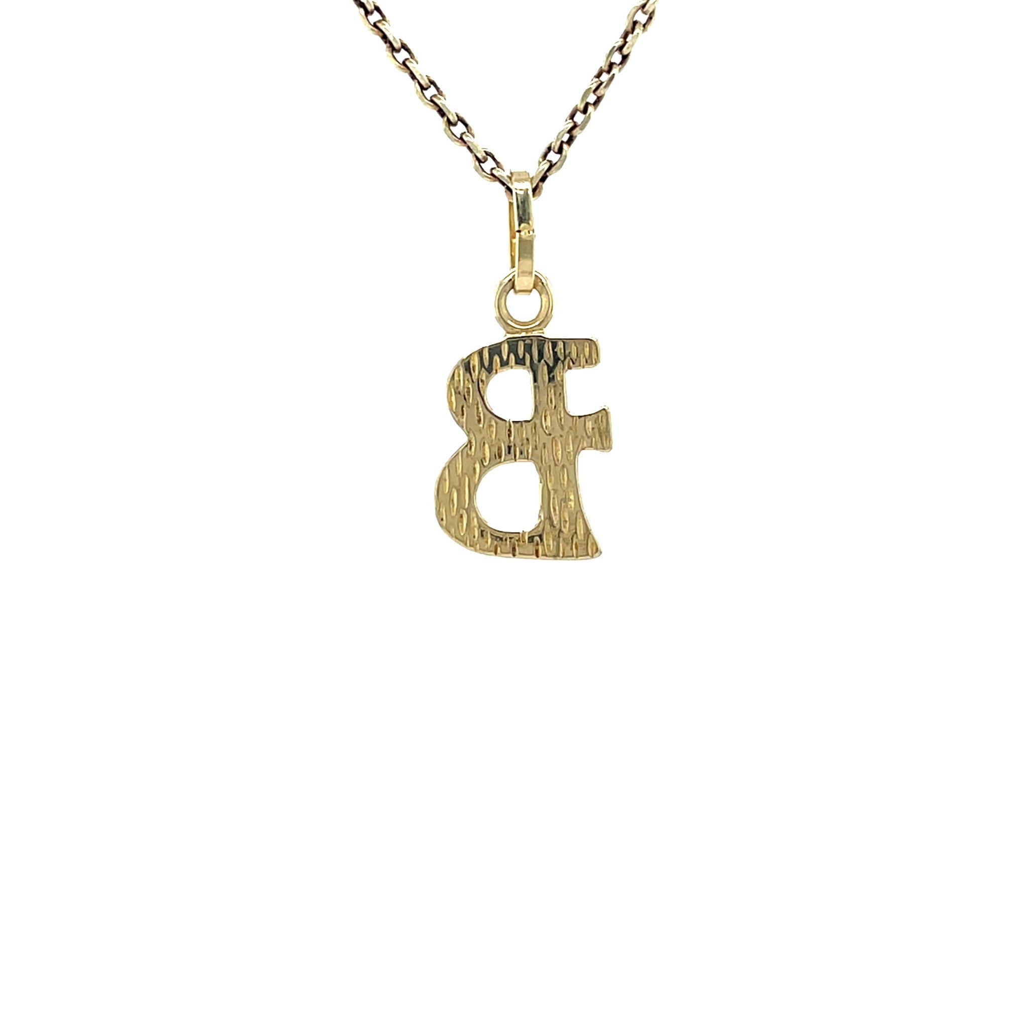 Vintage gold letter B pendant, 14 kt
