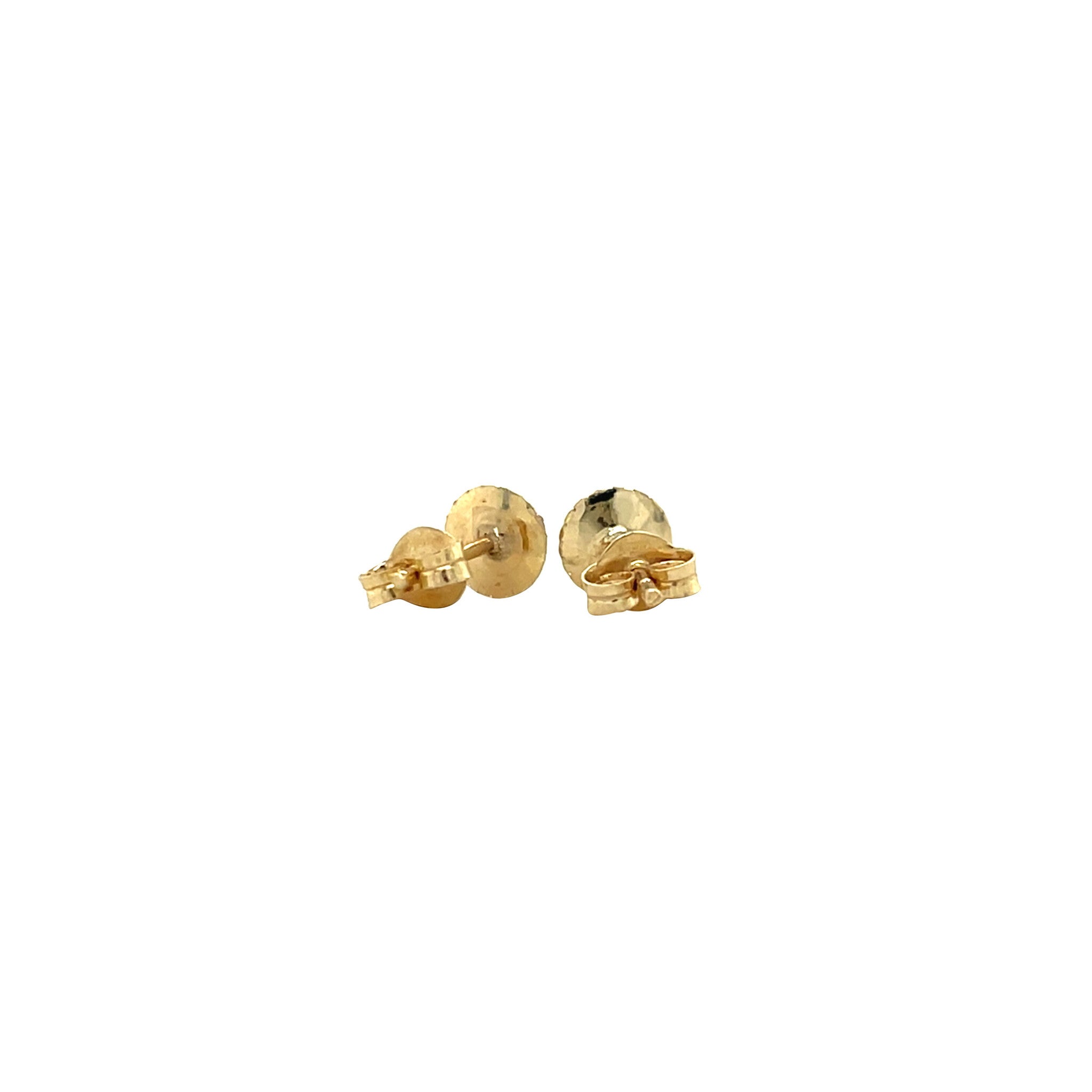 Gouden vintage oorstekers met bloedkoraal 14 kt