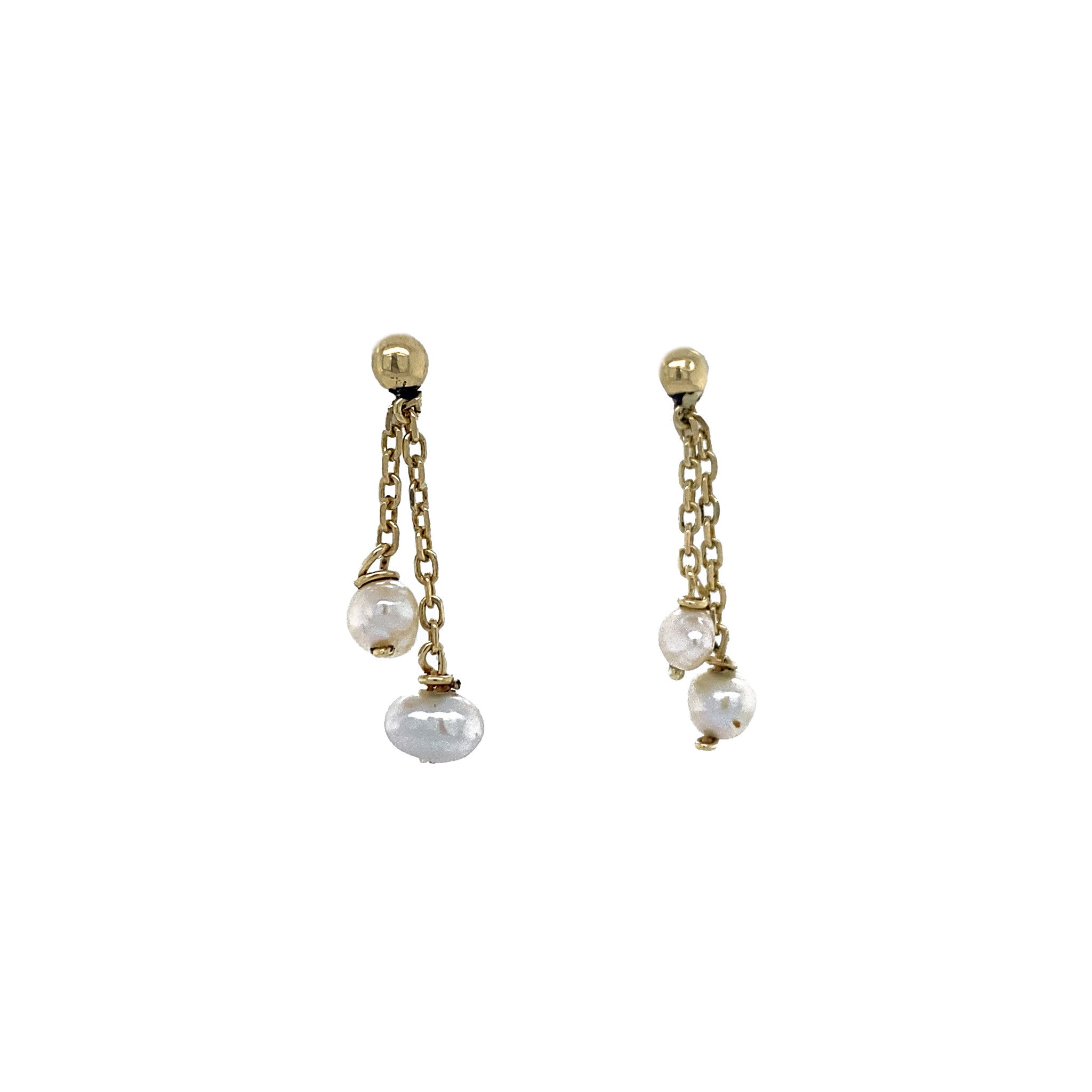 Gold earrings with pearl 14 crt
