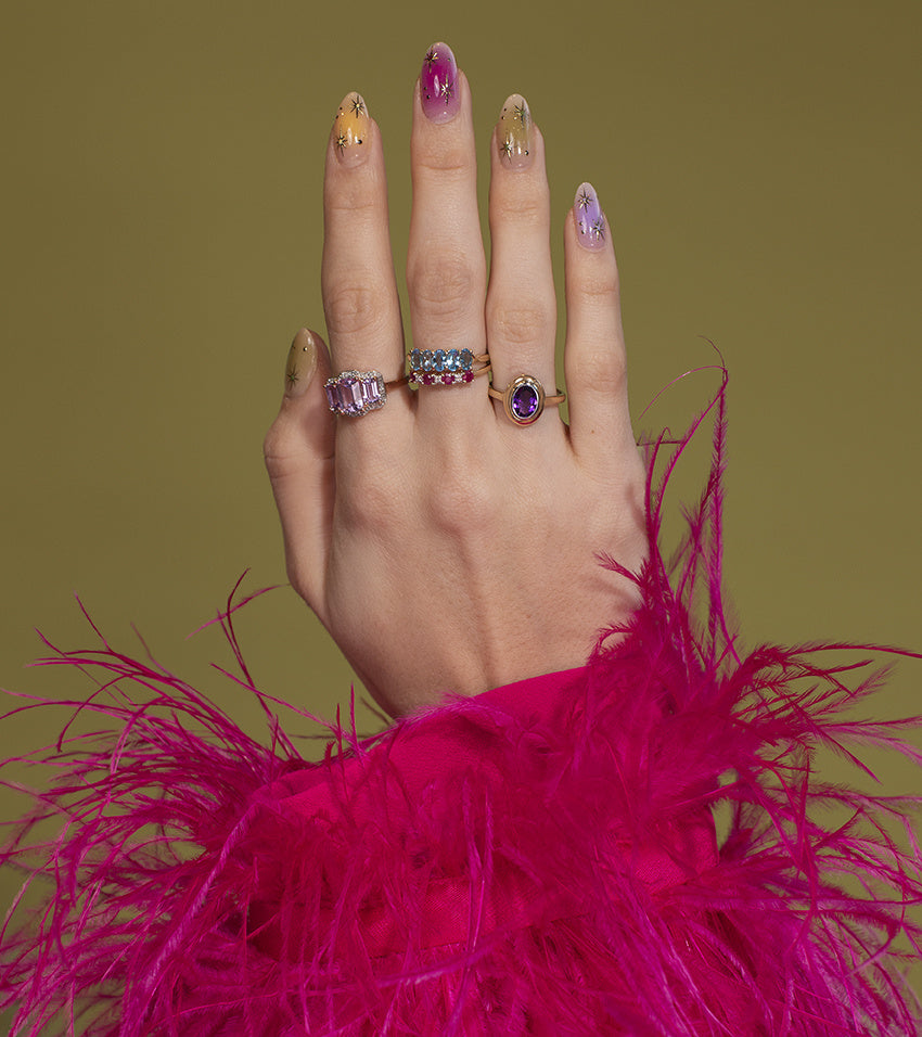 Ring met amethist 9 kt