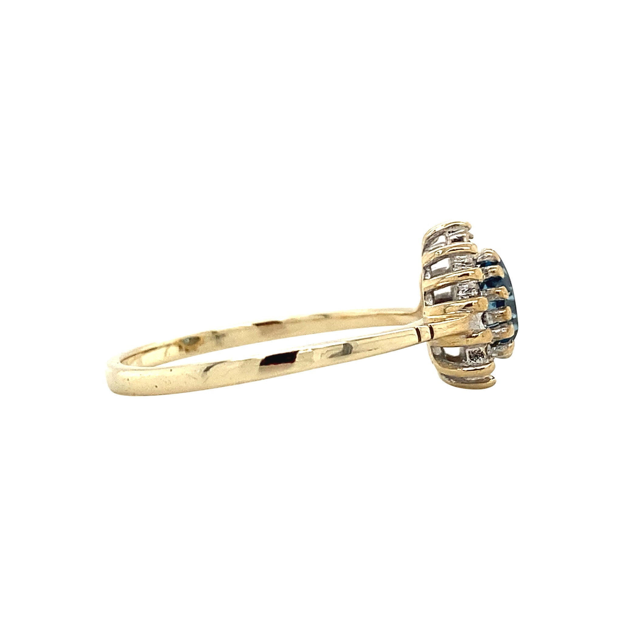 Ring met topaas en diamant 9 krt