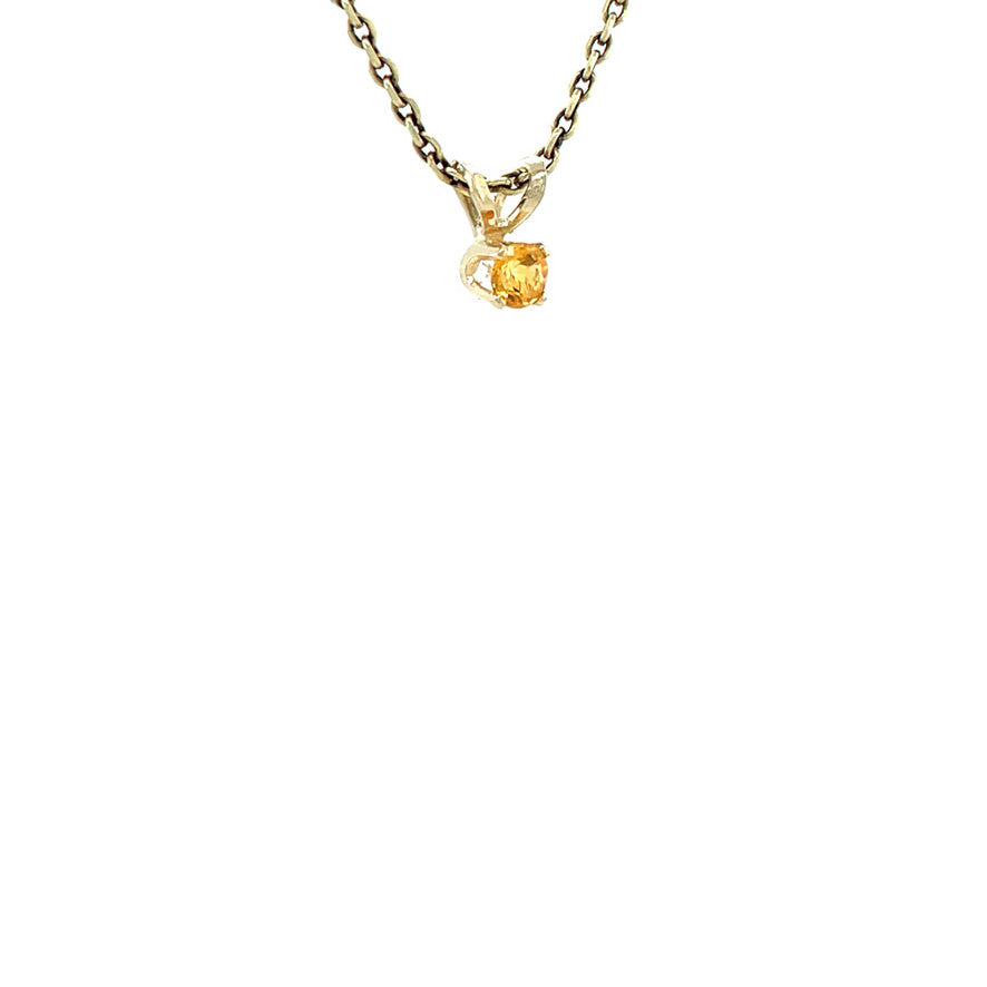 Gouden vintage solitair hanger met citrien 14 kt