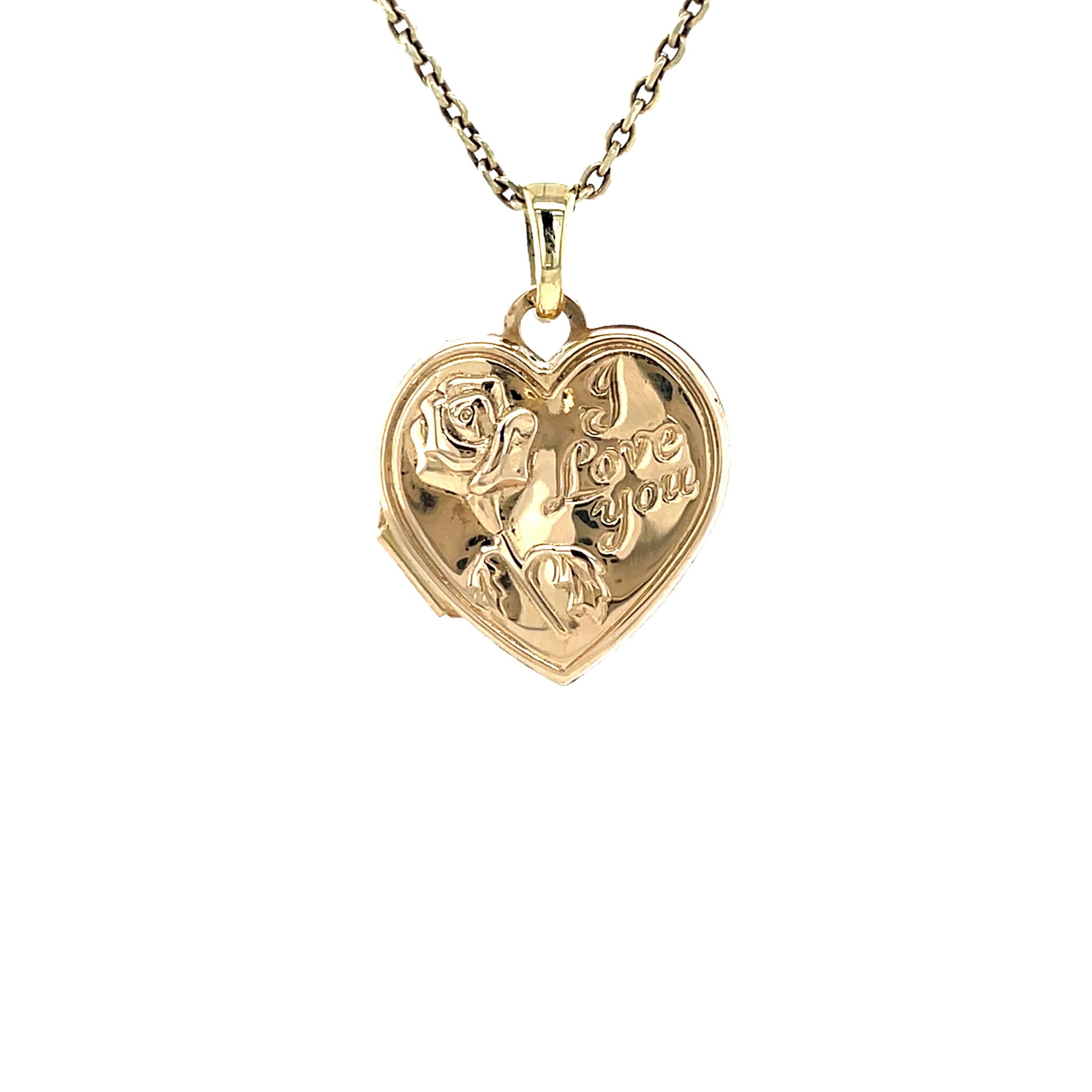 Vintage gold locket with engraving, 14 kt